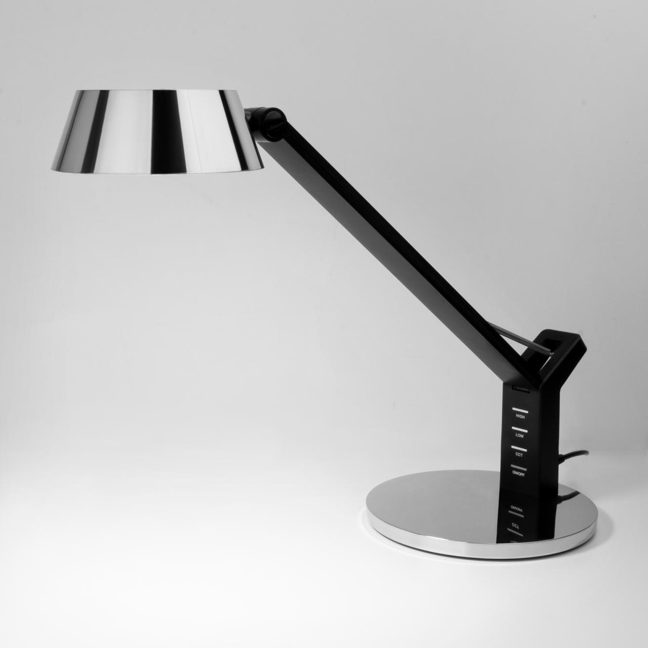 Дополнительная картинка Светодиодная настольная лампа с сенсорным управлением 80426/1 черный/серебро