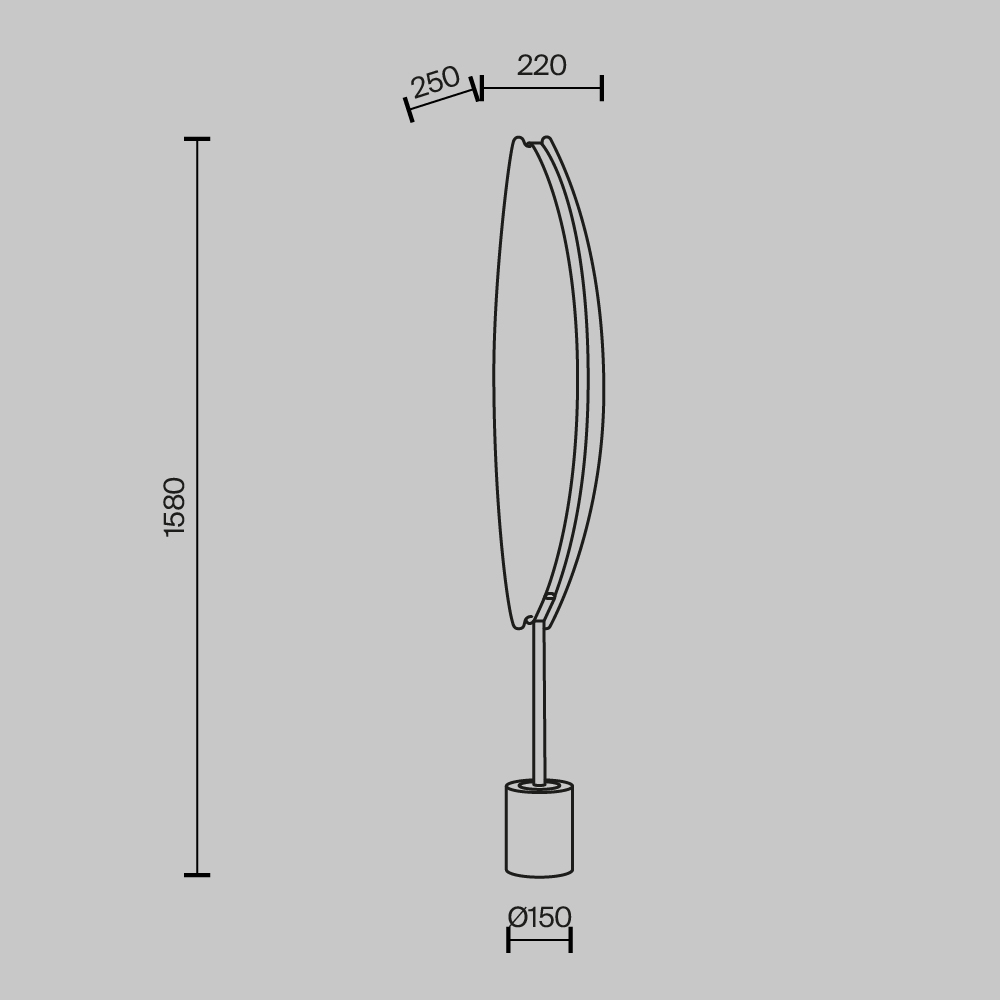 Картинка Напольный светильник (торшер) Maytoni MOD281FL-L33BS3K