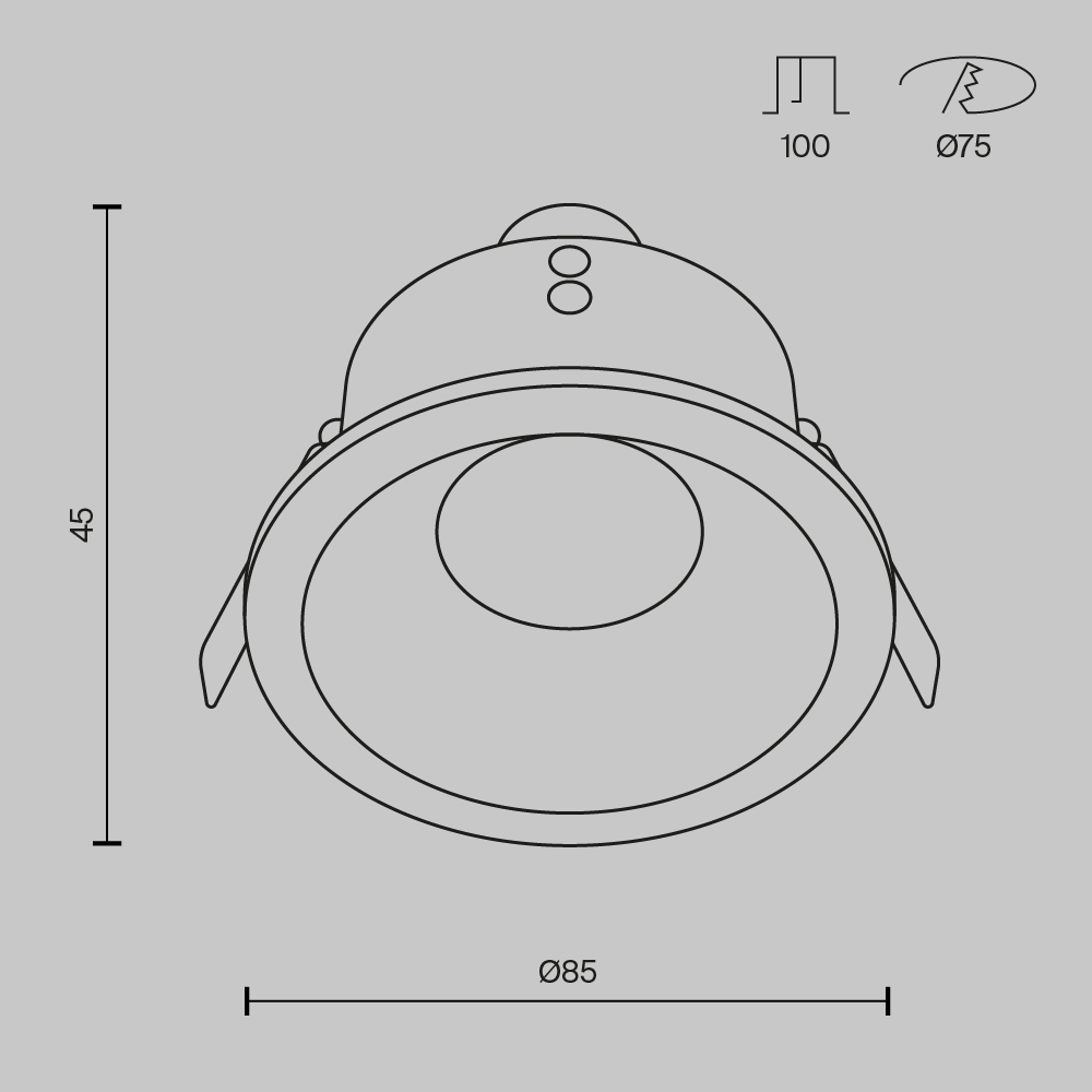 Картинка Встраиваемый светильник Maytoni Zoom DL032-2-01B