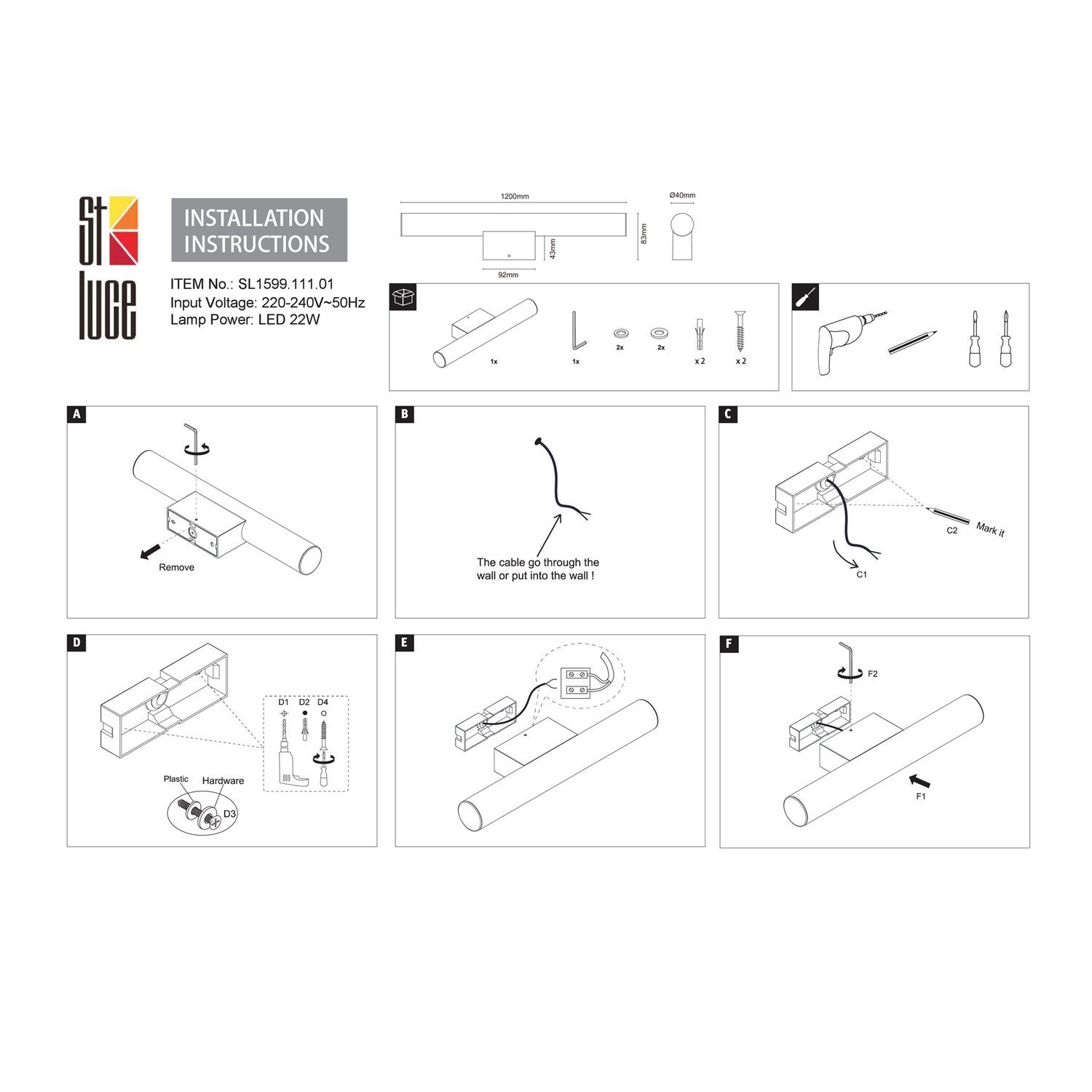 Картинка Подсветка для зеркал ST Luce Curra SL1599.111.01