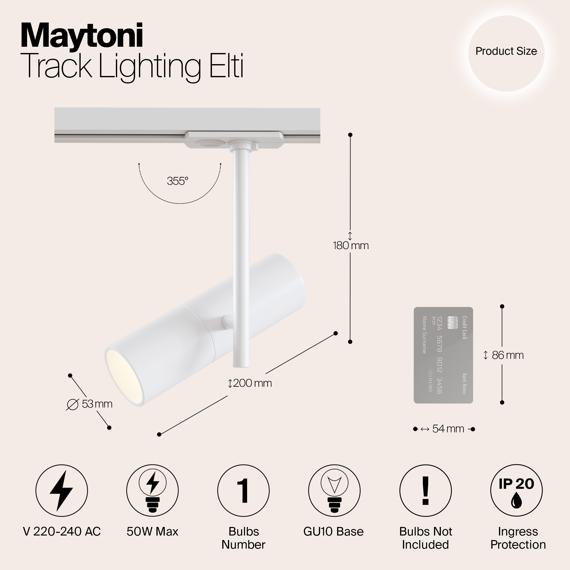 Картинка Трековый светильник Maytoni Track TR005-1-GU10-W