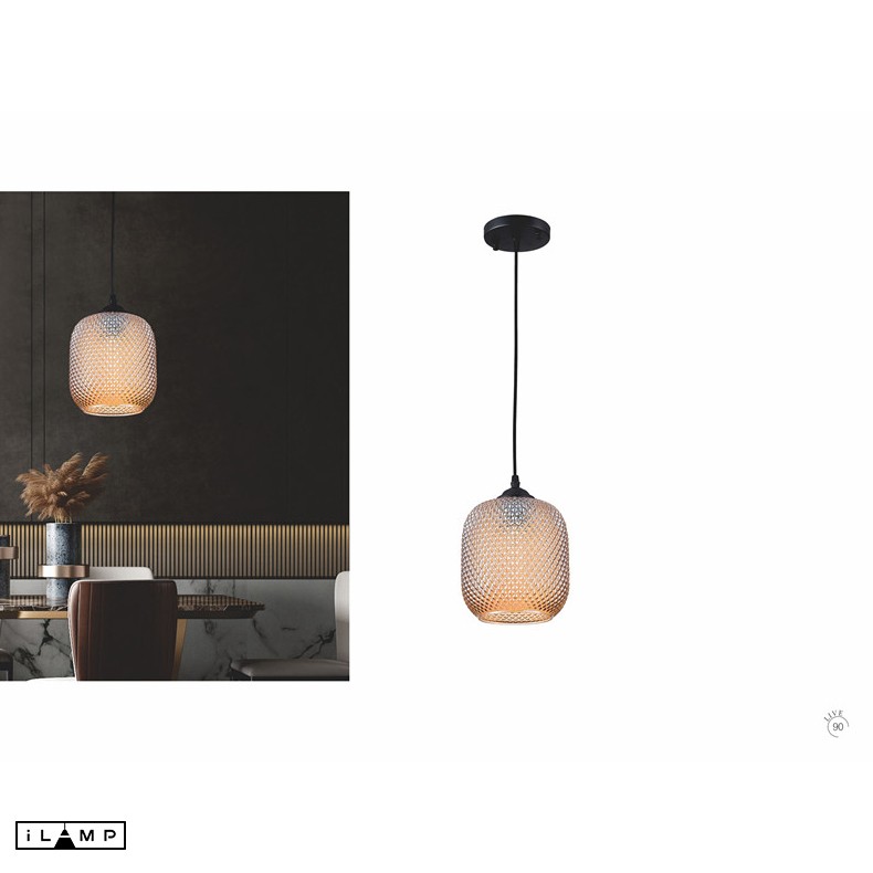 подвесной светильник ilamp rich 8105p black&amber, доставка по Казахстану 