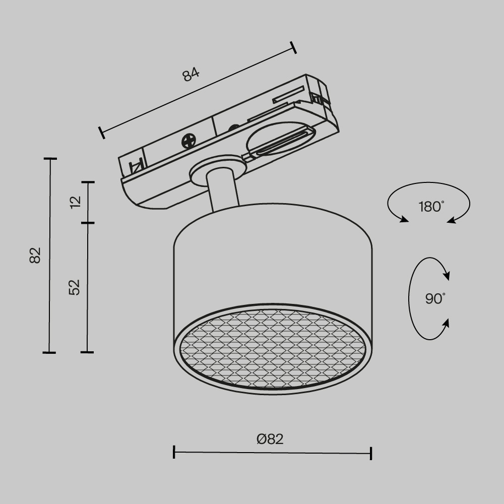 Картинка Трековый светильник Technical TR225-1-GX53-B