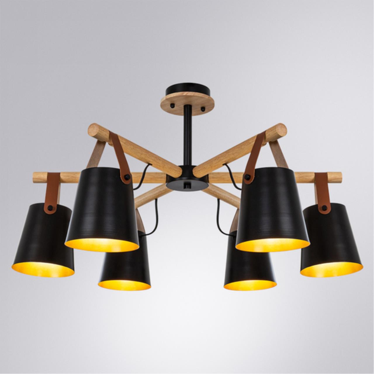 Картинка Светильник потолочный Arte Lamp THOMAS A7032PL-6BK
