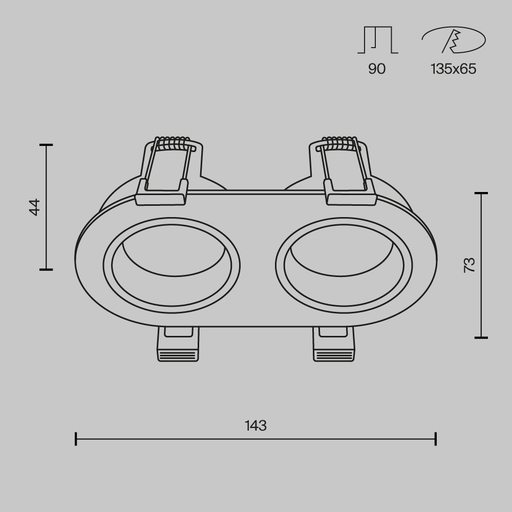 Картинка Встраиваемый светильник Technical DL126-02-GU10-B