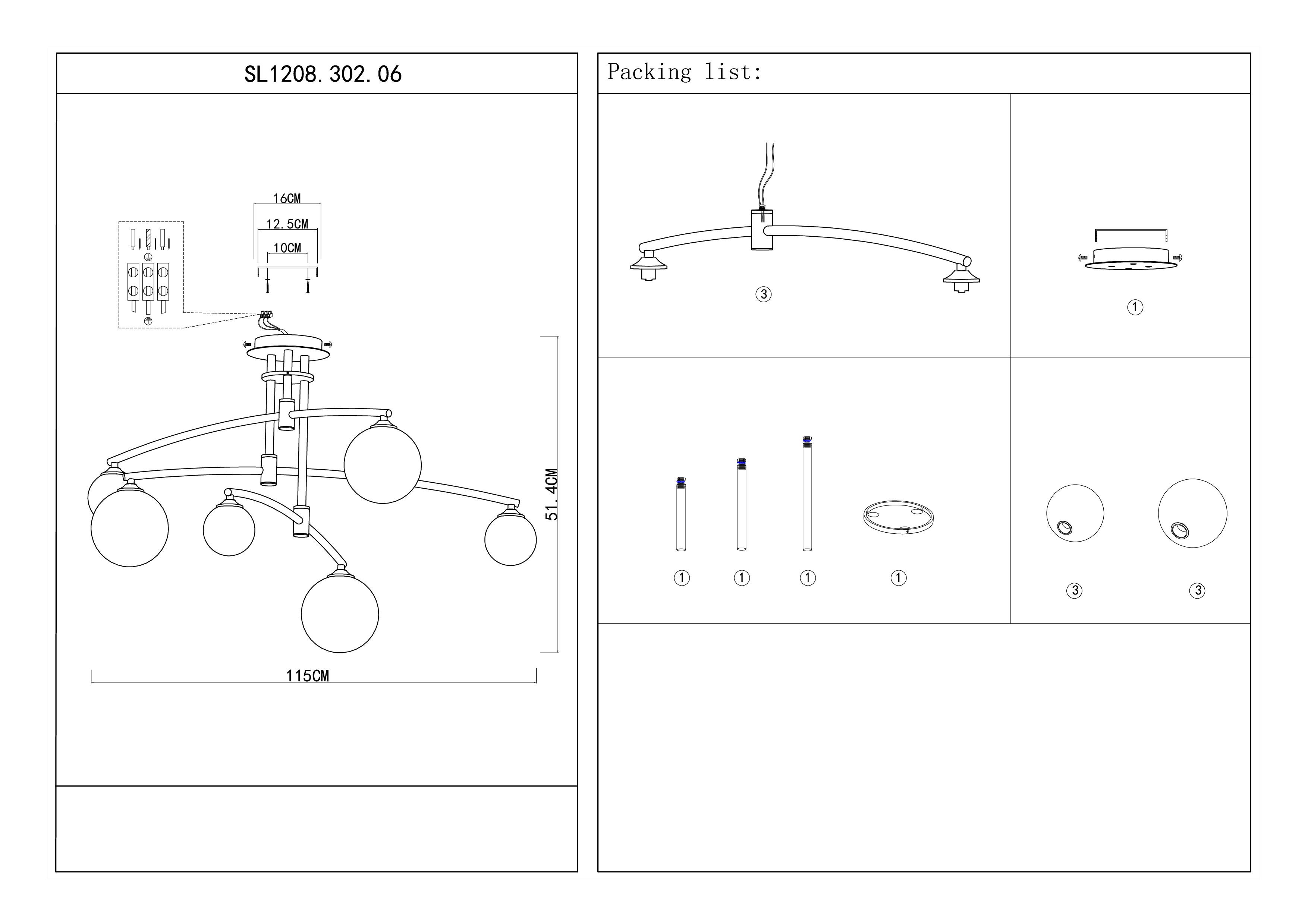 Картинка Потолочная люстра ST Luce Sembrare SL1208.302.06