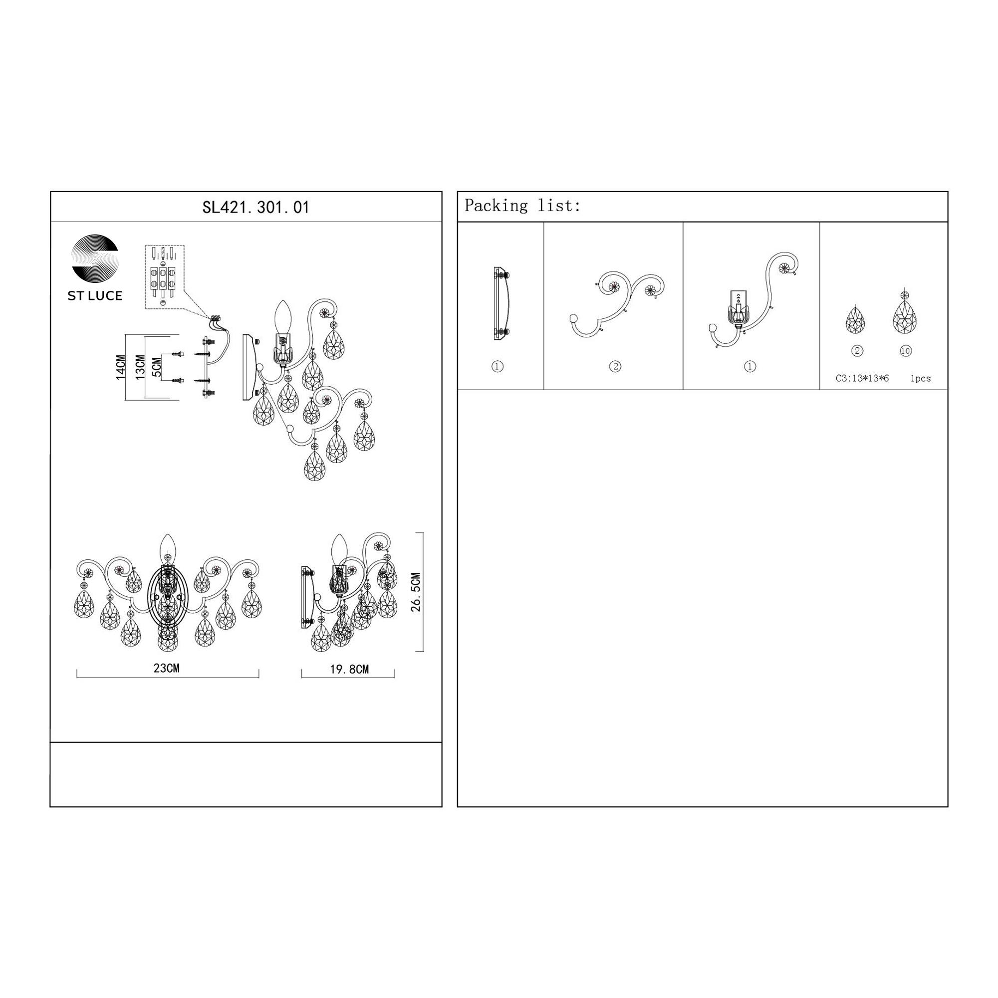 Картинка Бра ST Luce Vianeta SL421.301.01