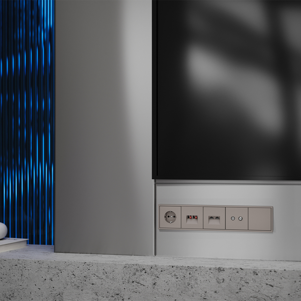 Картинка Заглушка VOLTUM S70 с суппортом, (капучино)