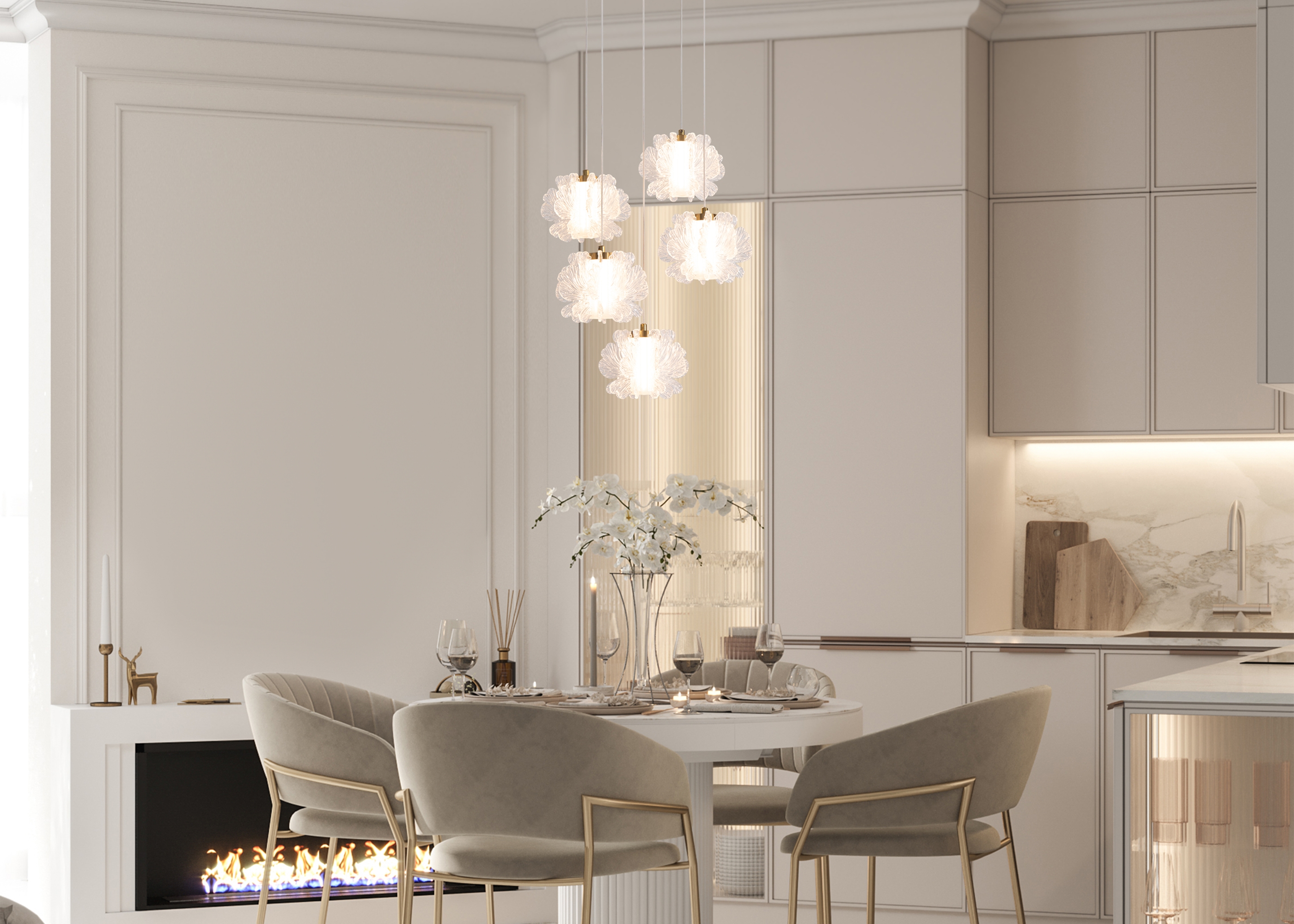 Картинка Подвесной светильник Freya FR5579PL-L8BS FLOWER