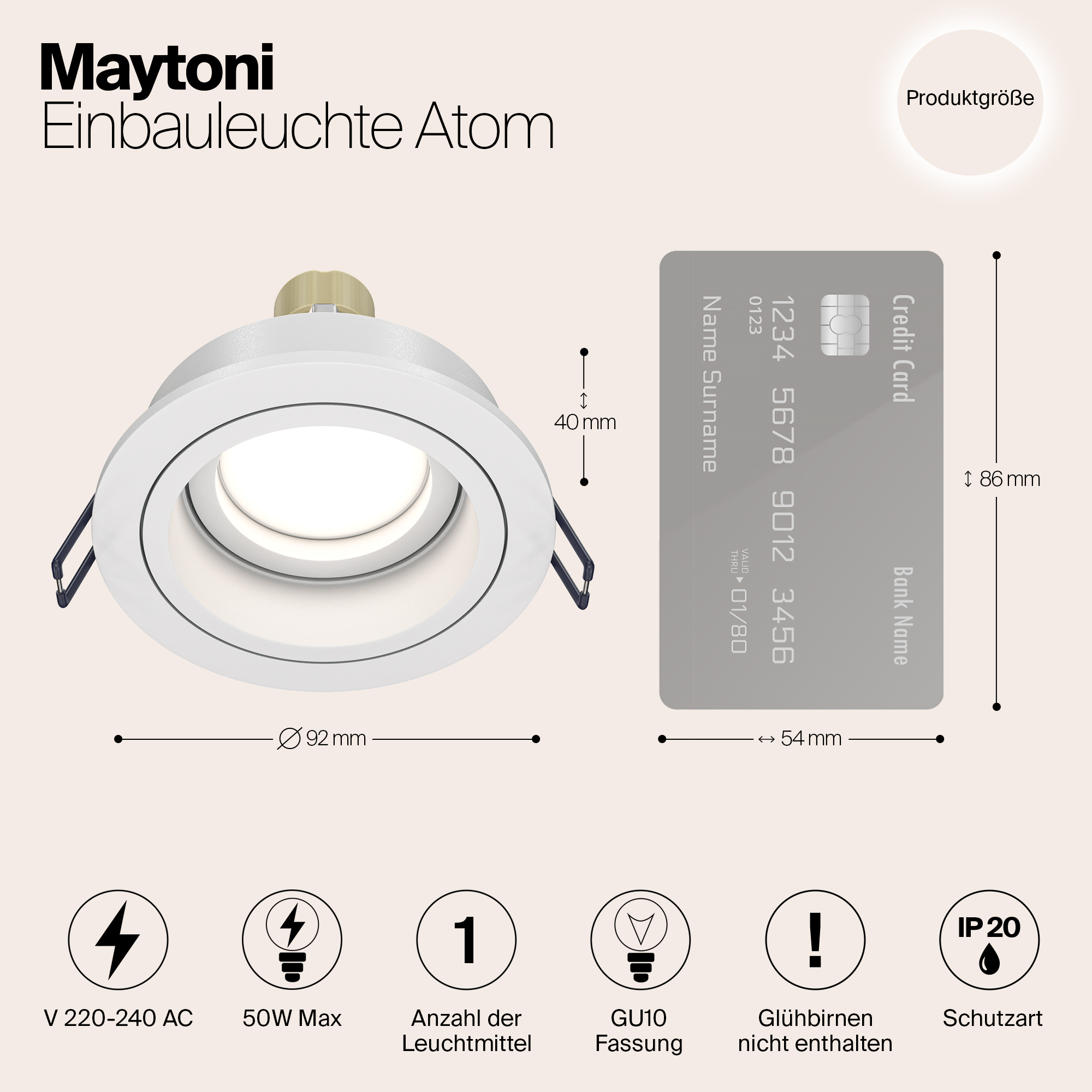 Картинка Встраиваемый светильник Maytoni Akron DL025-2-01W