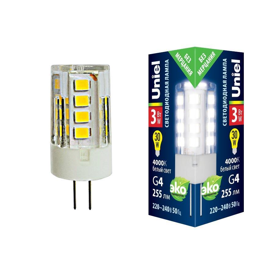 LED-JC-220/3W/4000K/G4/CL GLZ09TR Лампа светодиодная, прозрачная. Белый свет (4000К). Картон. купить в Алматы svet.kz