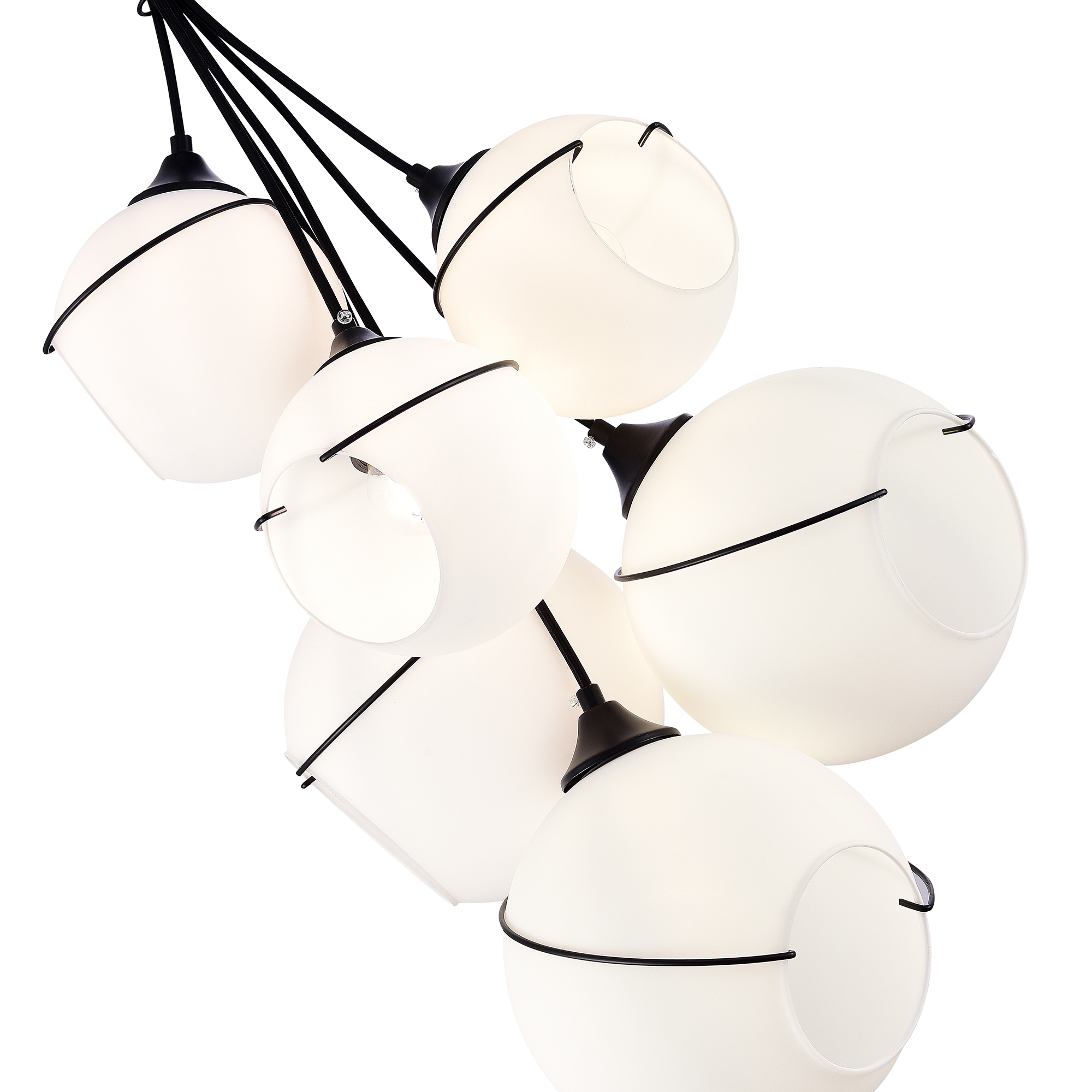 Картинка Светильник подвесной Черный/Белый E27 6*60W SATTURO