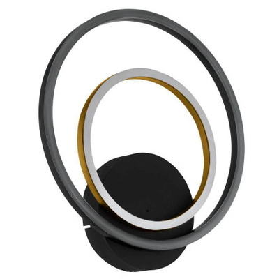 390088 Бра LANACERA, LED 1Х12W, LED 4Х2,1W, 1700lm, L300, H325, A50, сталь, алюминий, черный, золото