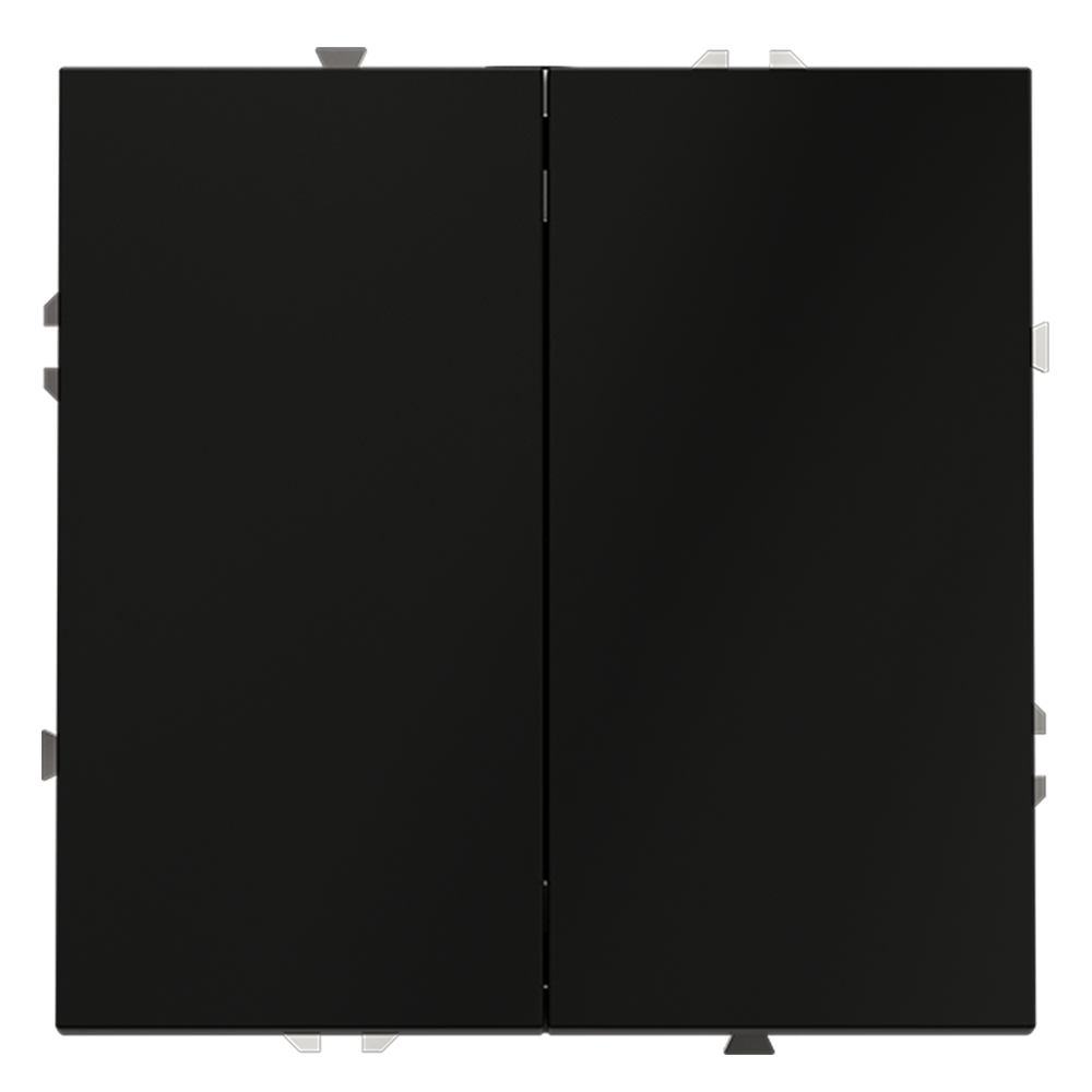 Проходной переключатель встраиваемый VOLTUM S70 двухклавишный 10А, (черный матовый) VLS020308 