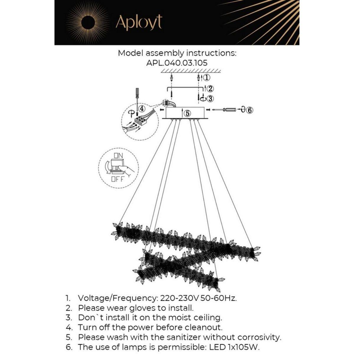 Картинка Подвесной светодиодный светильник Aployt Merion APL.040.03.105