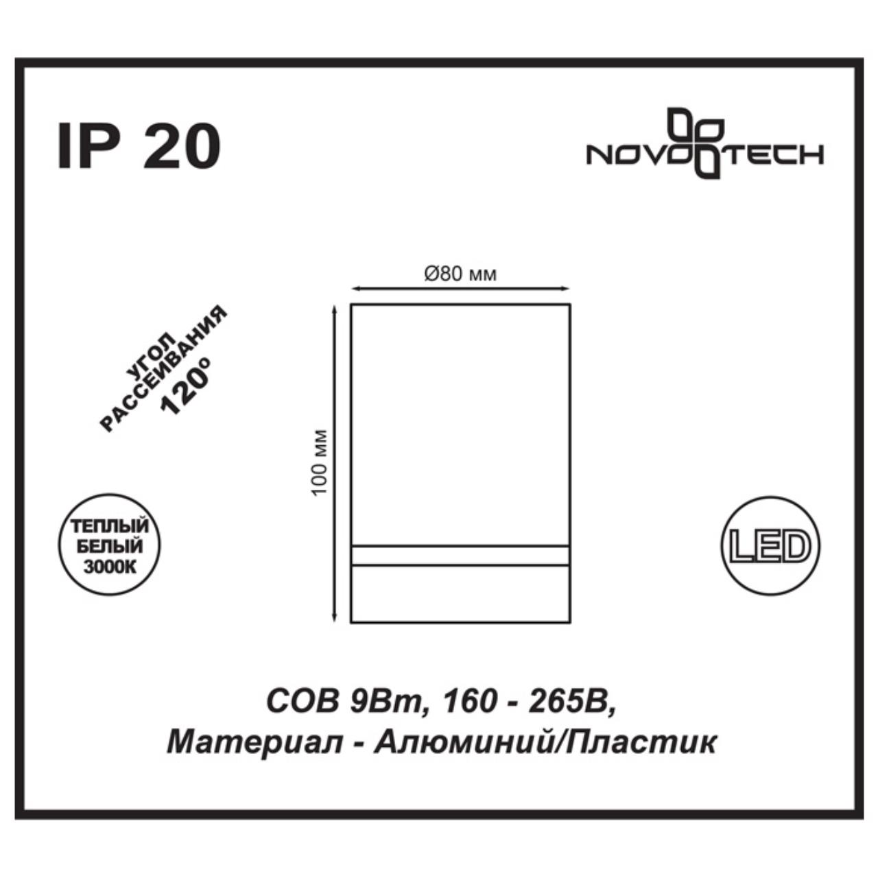 Картинка Потолочный светодиодный светильник Novotech Over Arum 357686