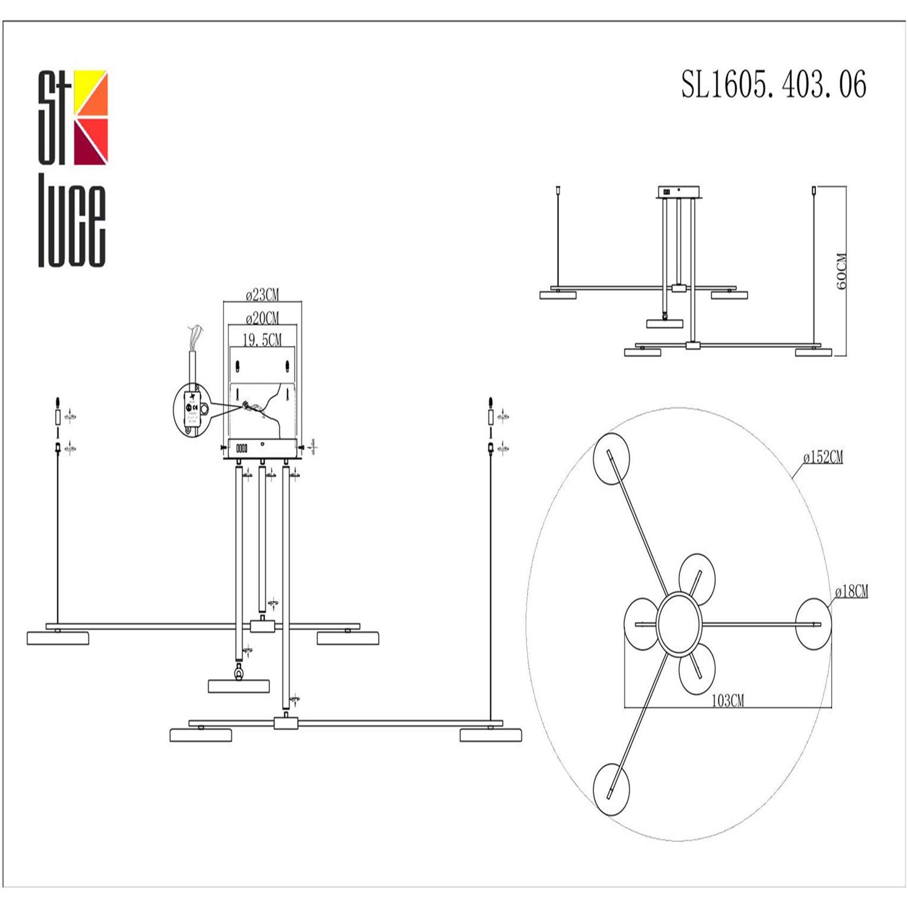 Картинка Подвесная светодиодная люстра ST Luce Farone SL1605.403.06