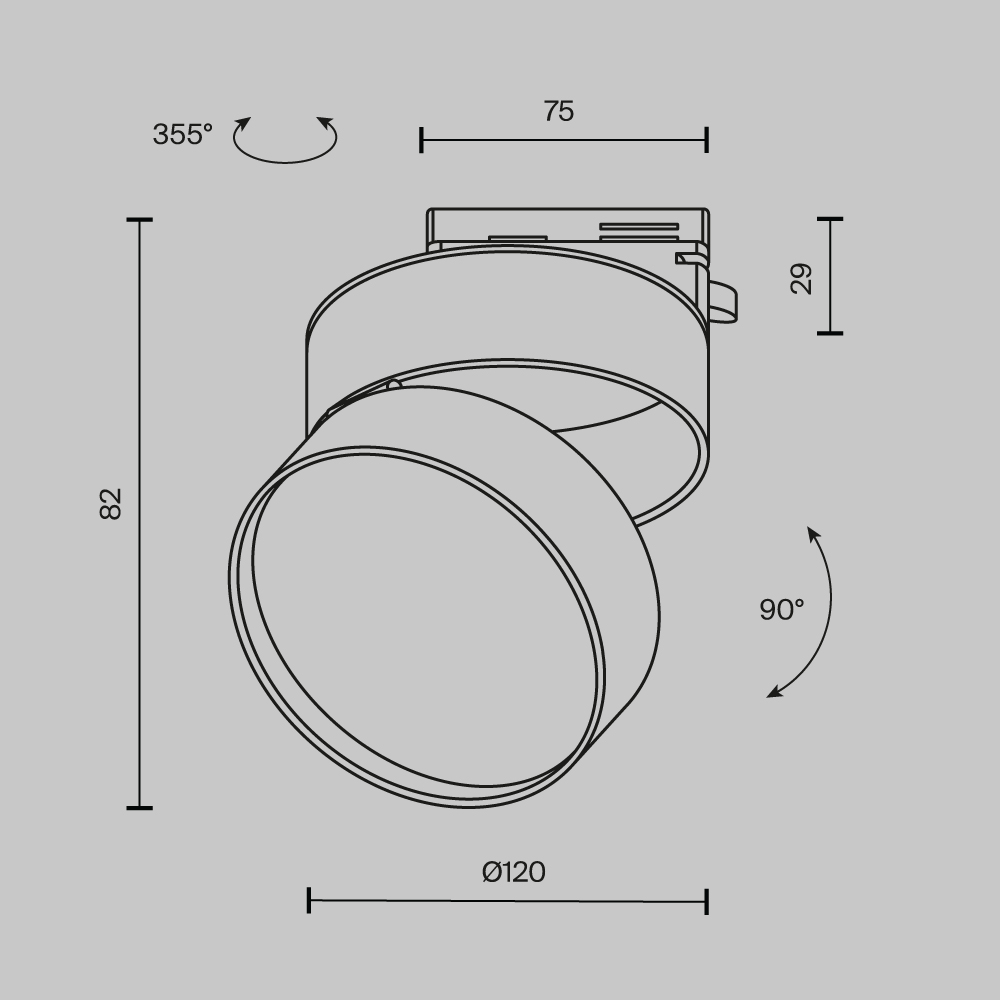 Картинка Трековый светильник Technical TR007-1-18W3K-B-1