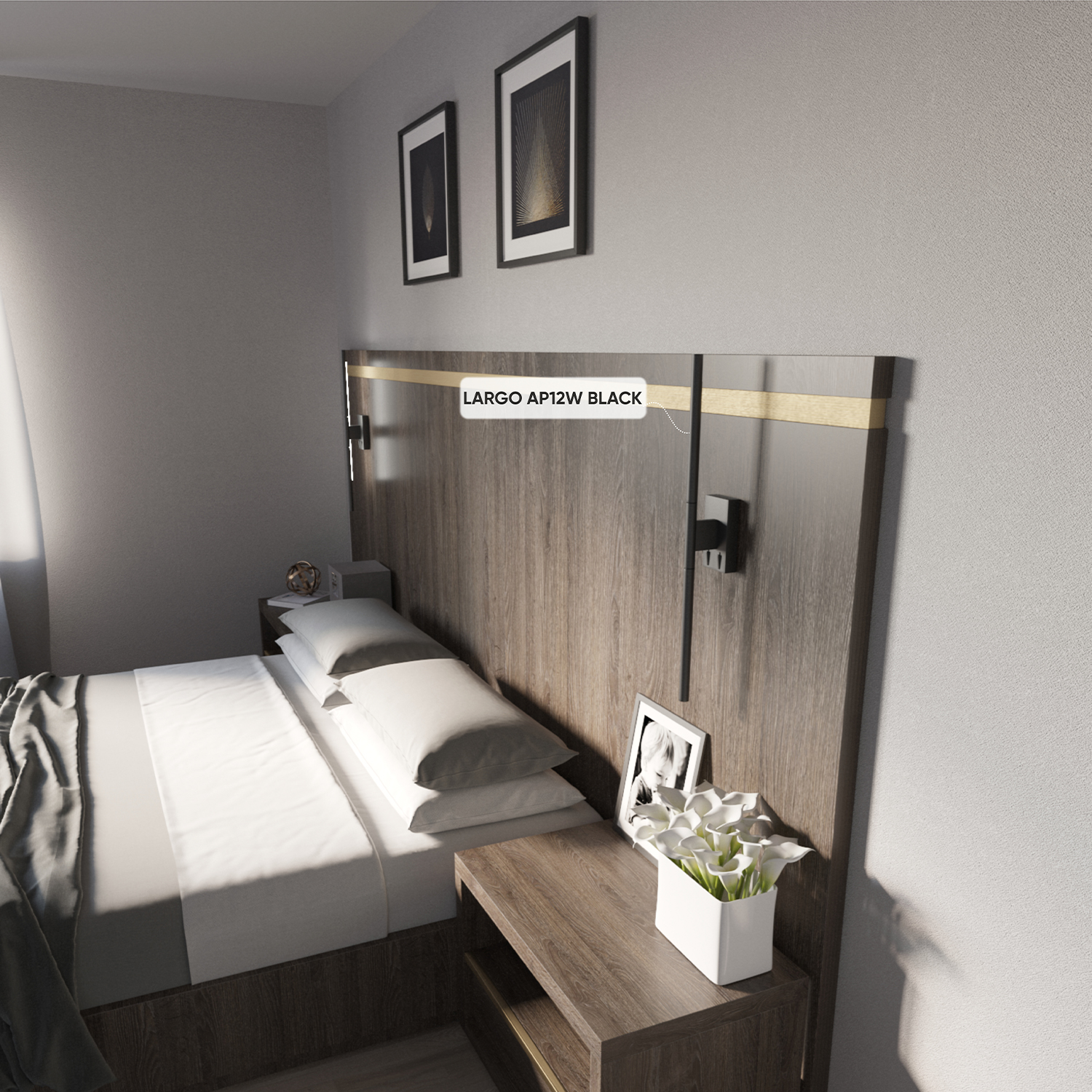 Картинка Бра Crystal Lux LARGO AP12W BLACK Crystal Lux 0780/412