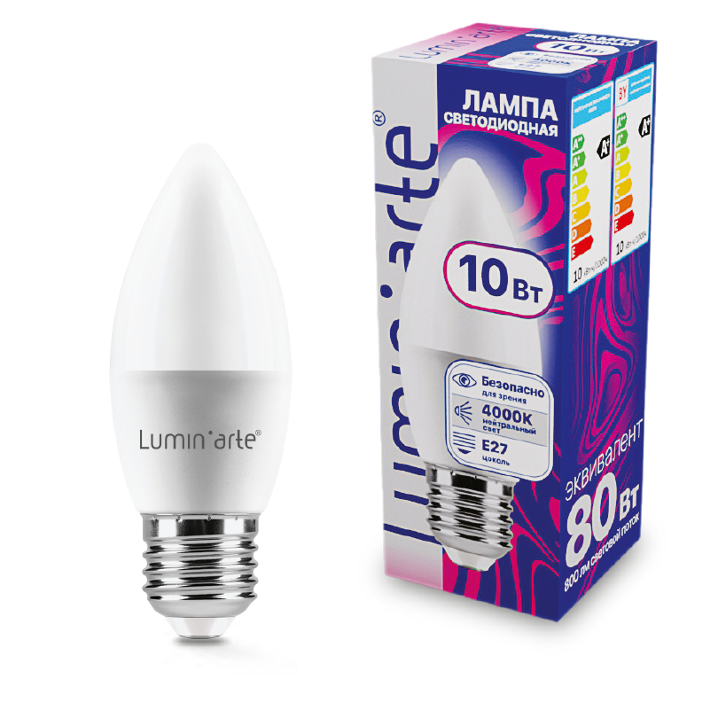 Светодиодная лампа Wolta LSTD-C37-10W4KE27 купить в Алматы svet.kz