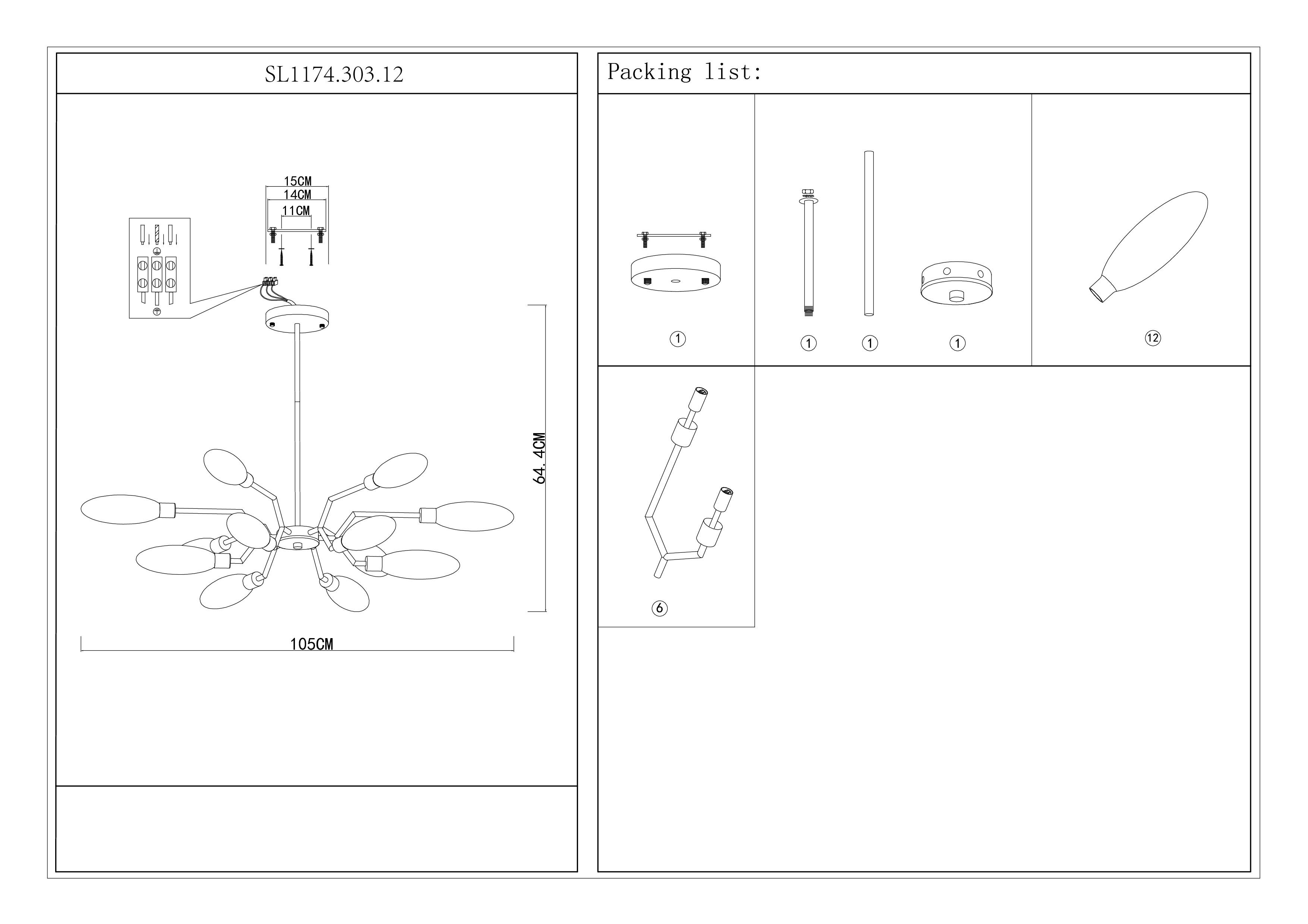 Картинка Подвесная люстра ST Luce Desima SL1174.303.12
