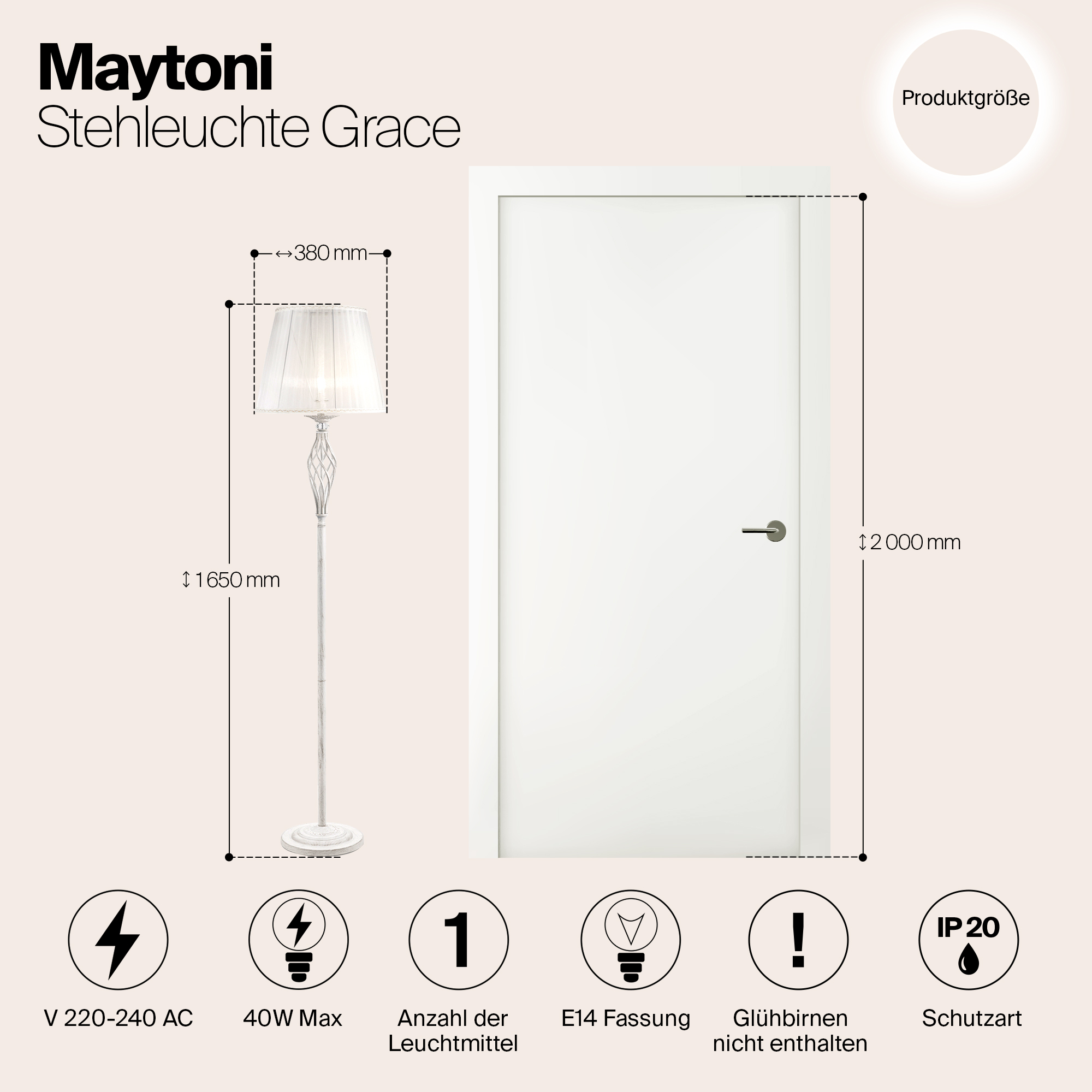 Картинка Торшер Maytoni Grace ARM247-11-G