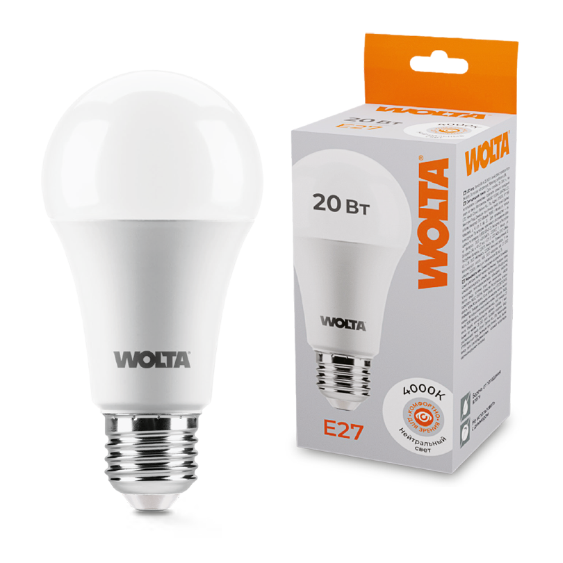 Лампа LED WOLTA 25S65BL20E27 4000K купить в Алматы svet.kz