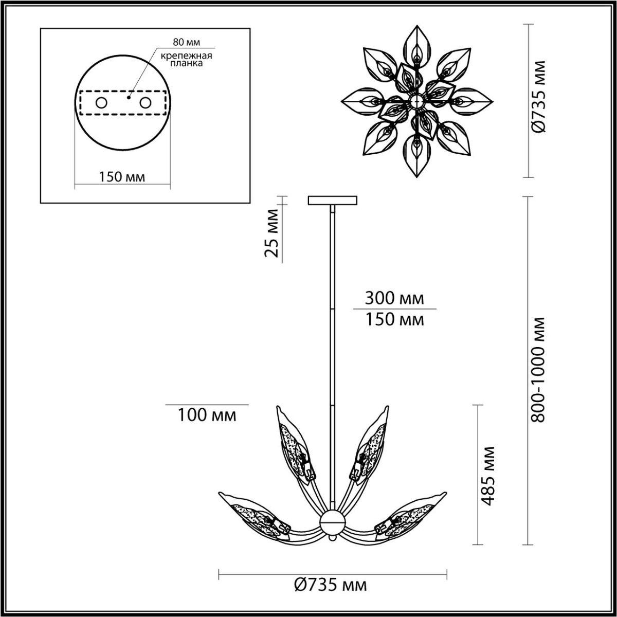 Картинка Подвесная люстра Odeon Light Hall Mokarta 4924/12