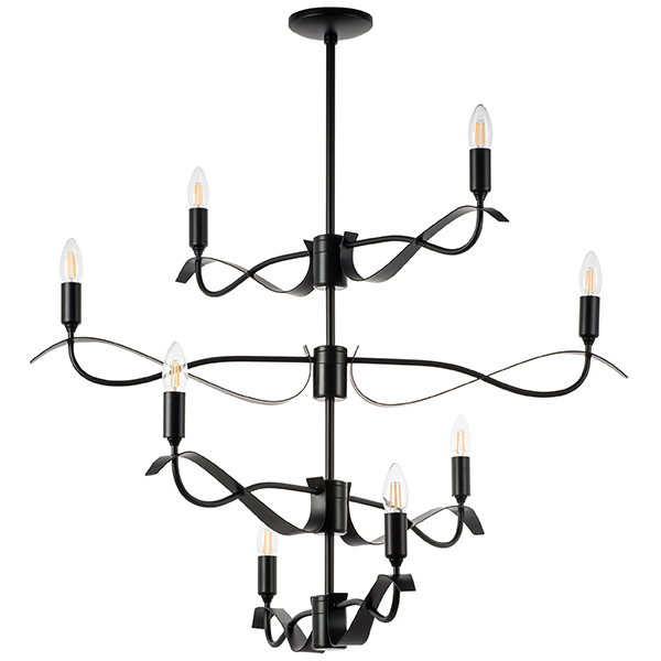 733287 (md21041-8a) люстра ragno 8х40w e14 черный матовый (в комплекте), доставка по Казахстану 