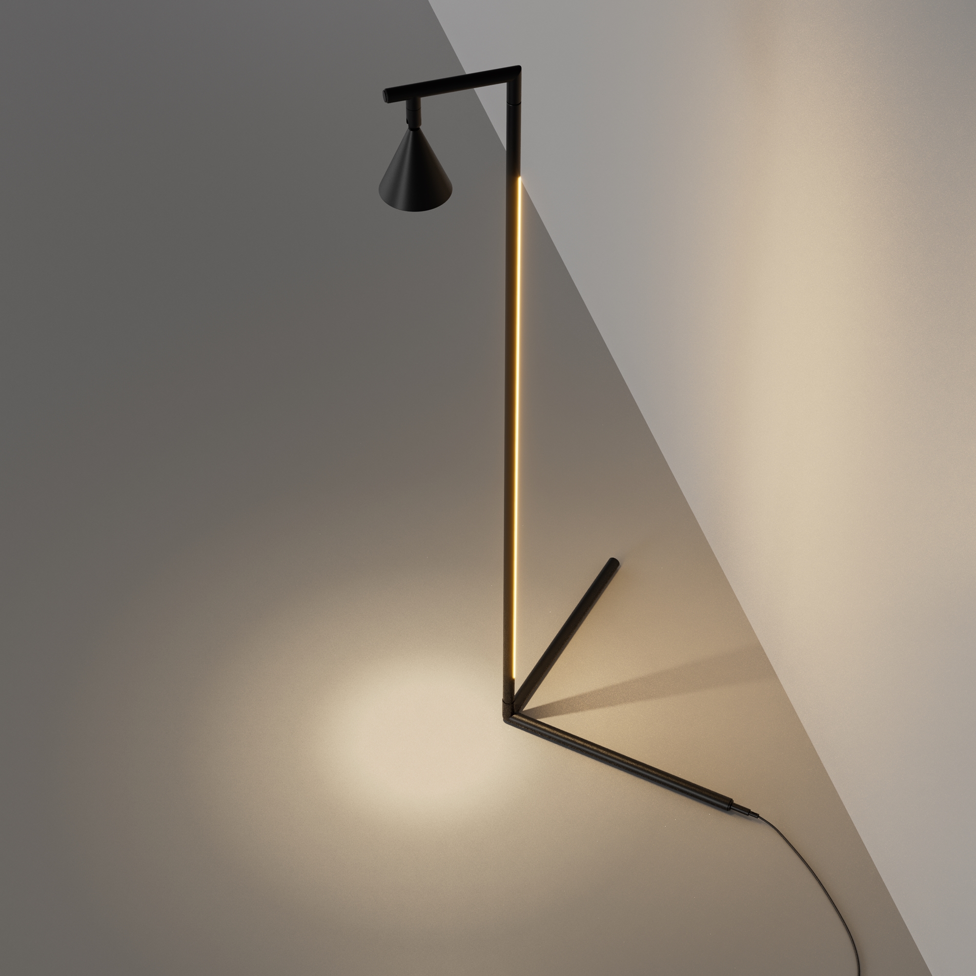 Картинка Напольный светильник (торшер) Maytoni MOD489FL-L20B3K Stripe