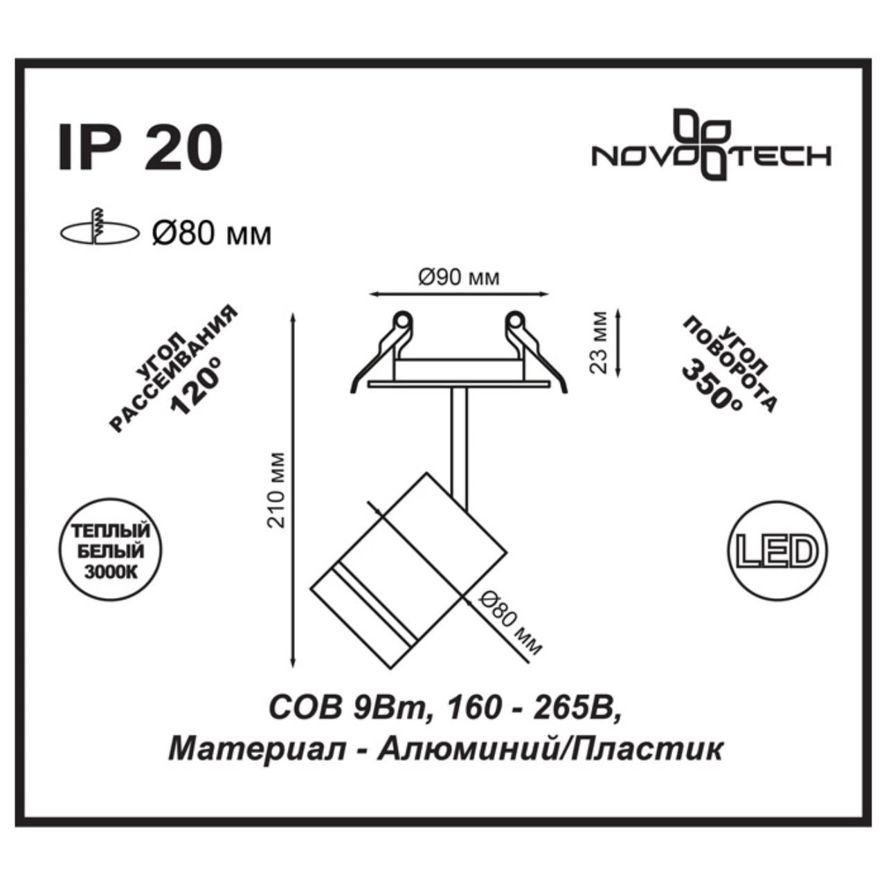 Картинка Встраиваемый спот Novotech Spot Arum 357687