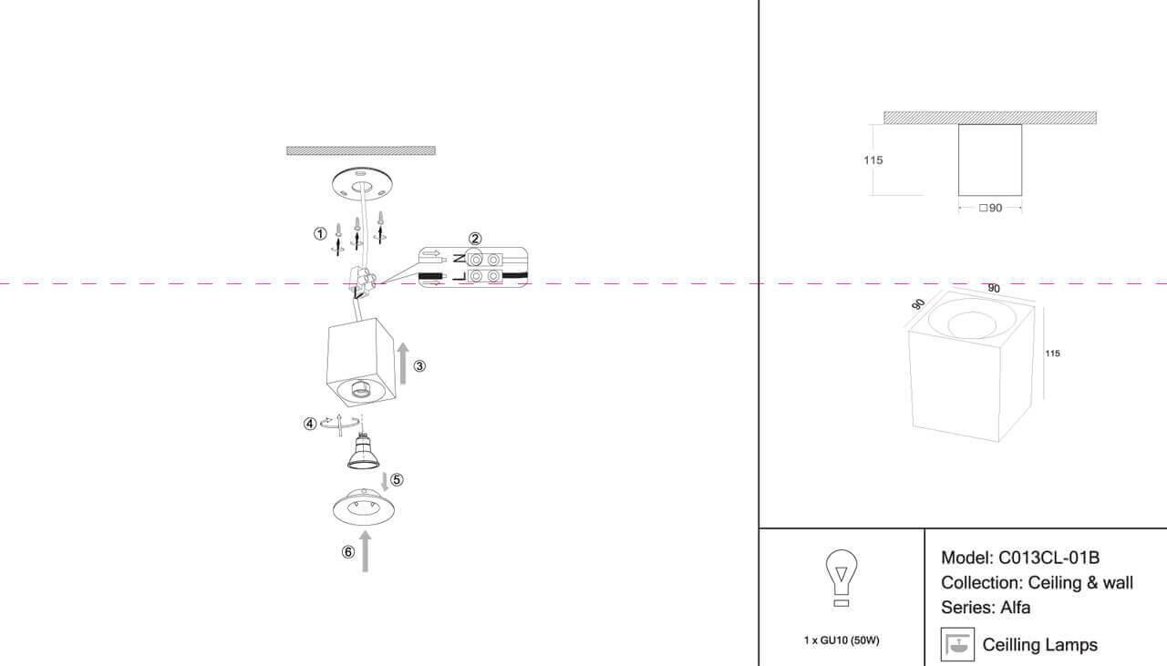 Картинка Потолочный светильник Maytoni Alfa C013CL-01B