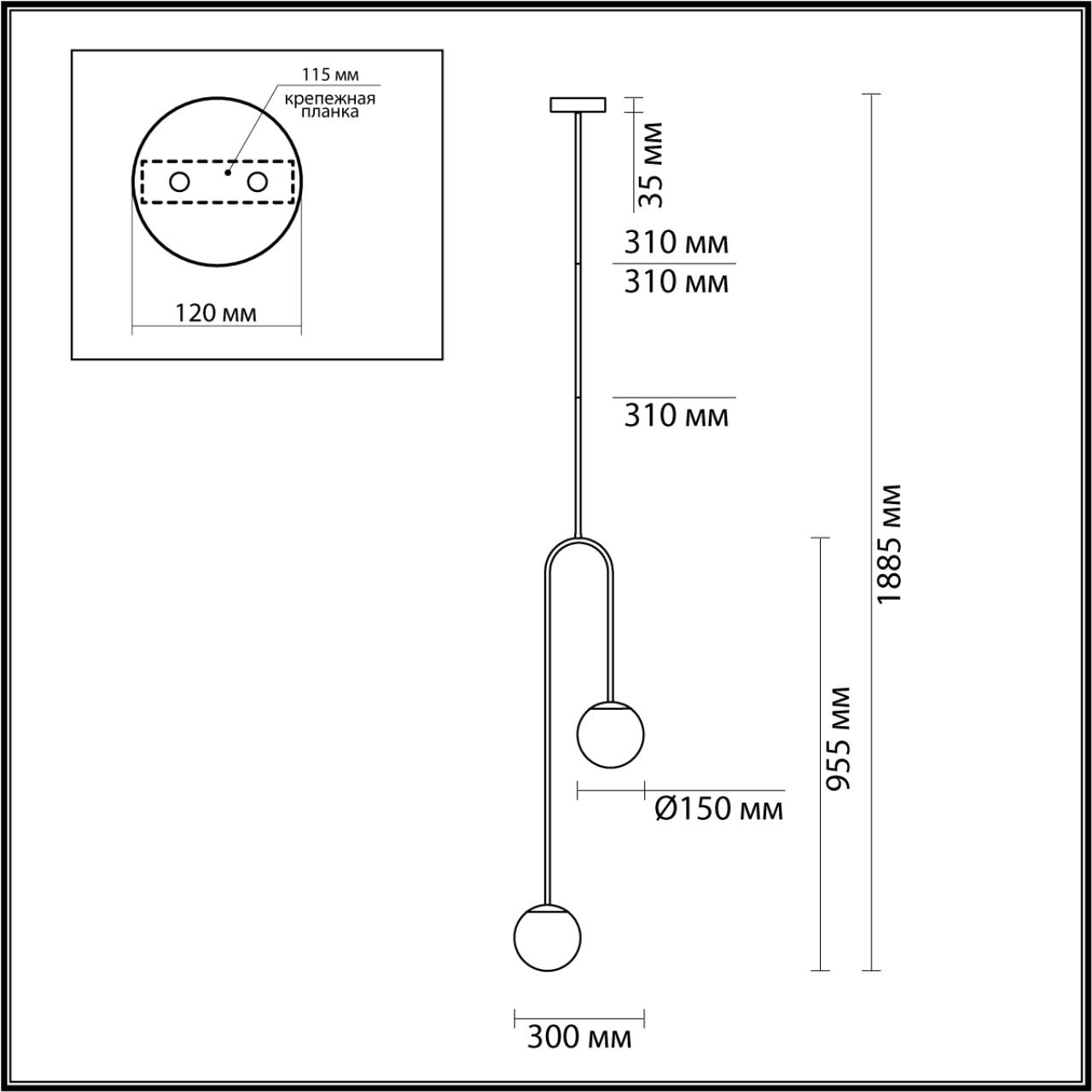 Картинка Подвесной светильник Odeon Light L-vision Ambi 4340/2