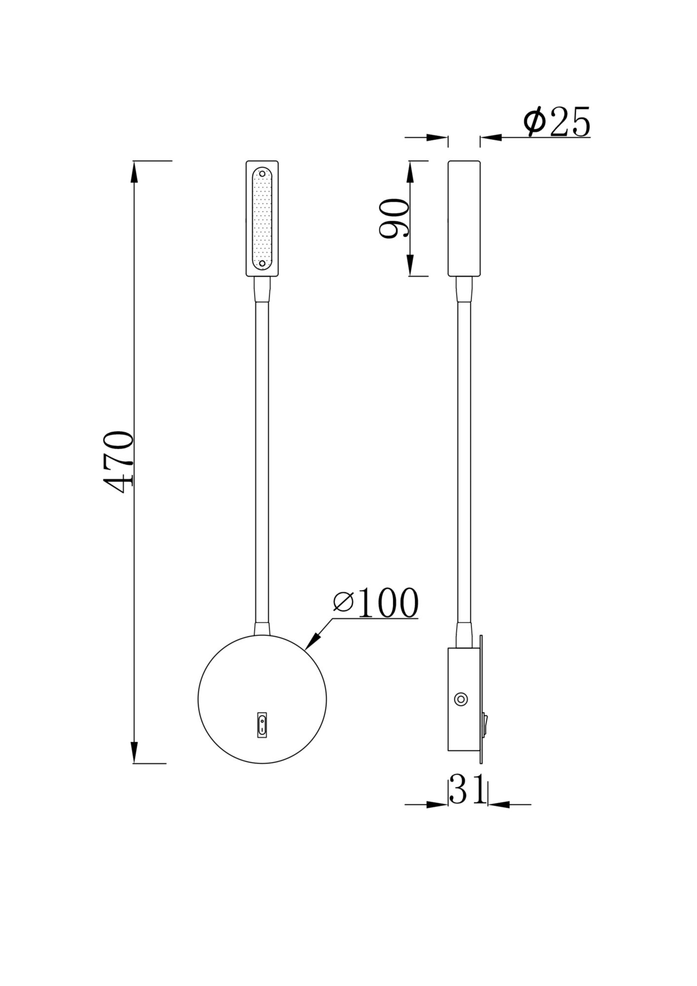 Картинка Бра Stem C035WL-L3MG3K
