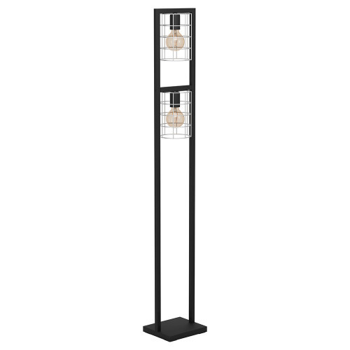 43666 Торшер JUBILY, 1Х40W, E27, L220, B145, H1455, сталь-цинк, черный-оцинкованный, доставка по Казахстану 