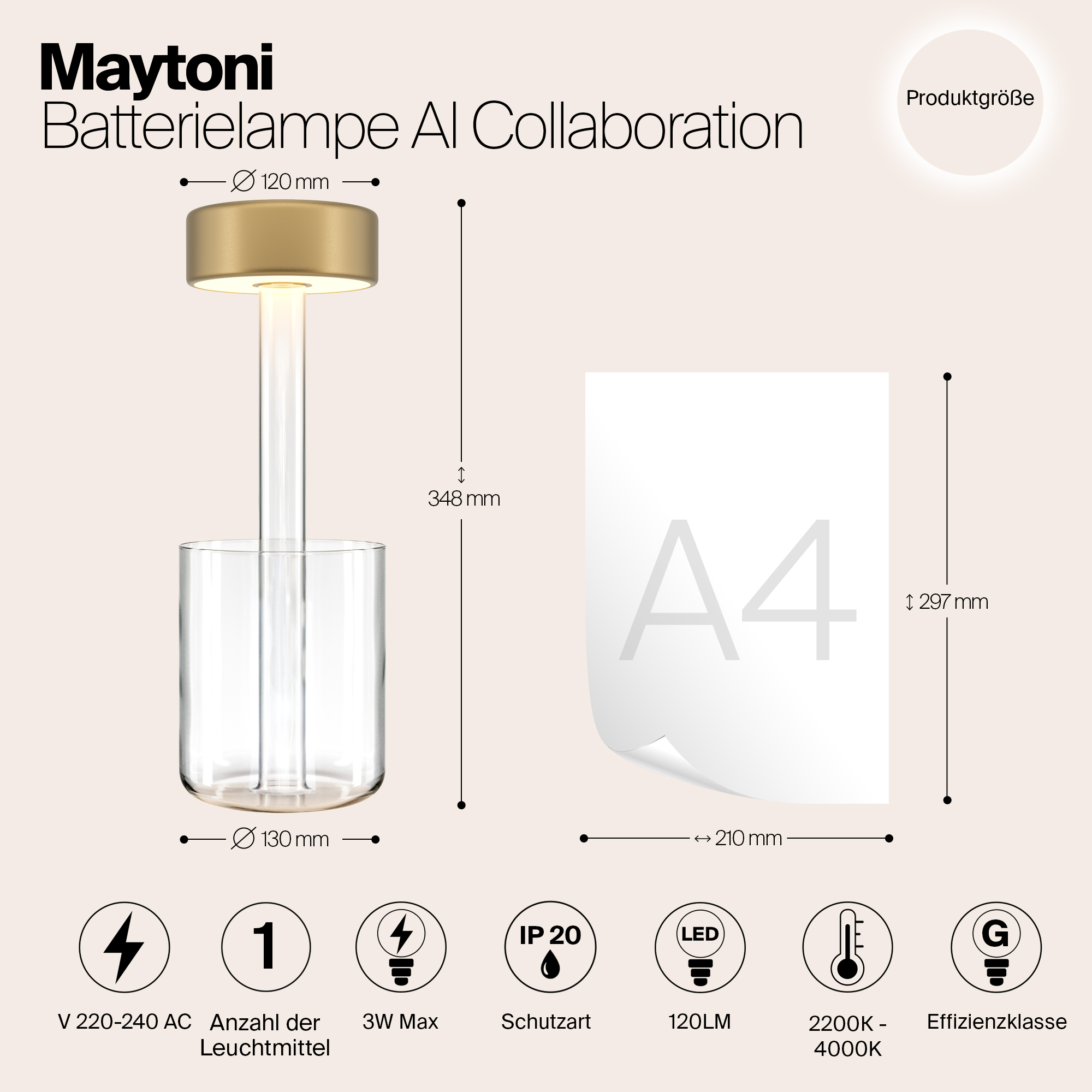 Картинка Аккумуляторный светильник Maytoni MOD229TL-L3G3K1