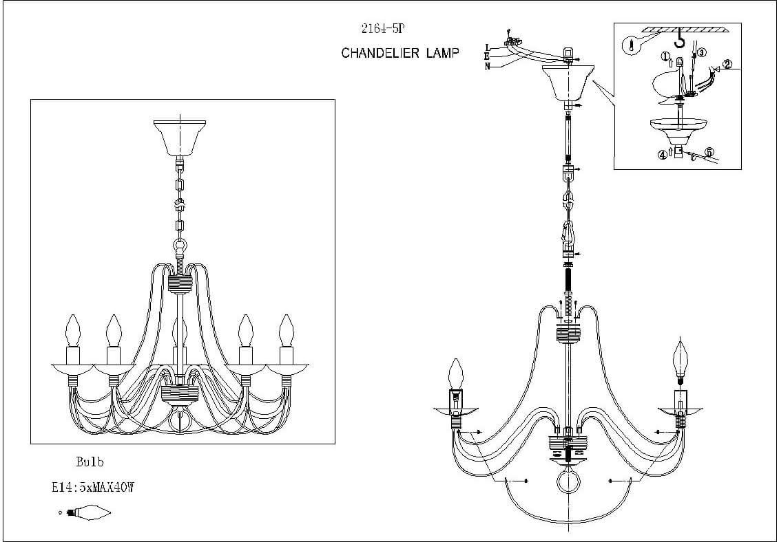 Картинка Подвесная люстра F-Promo Chateau 2164-5P
