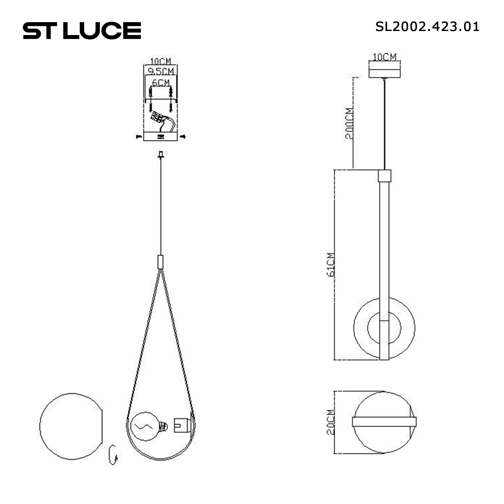 Картинка SL2002.423.01 Светильник подвесной ST-Luce MOONBAG