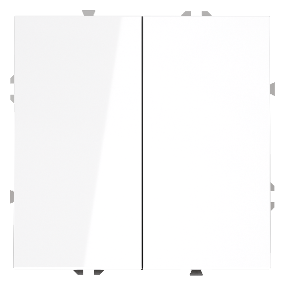 Выключатель встраиваемый VOLTUM S70 двухклавишный 10А, (белый глянцевый) VLS020101 