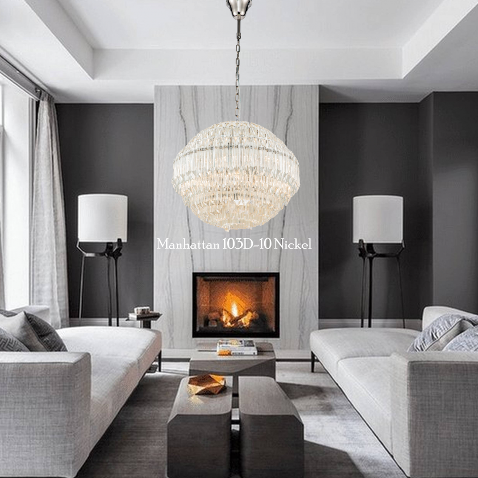 Картинка Подвесная люстра iLamp Manhattan 103D-10 Nickel