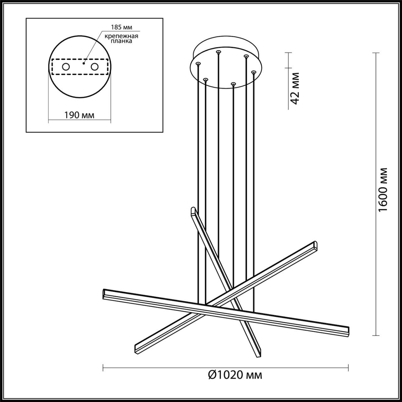 Картинка Подвесной светодиодный светильник Odeon Light L-vision Rudy 3890/48L