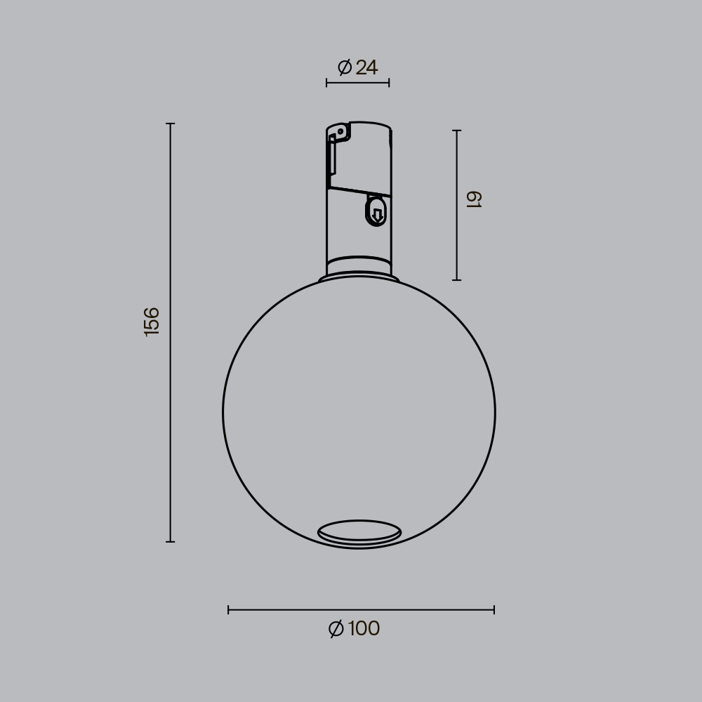 Картинка Трековый светильник Technical TR205-1-3W3K-B