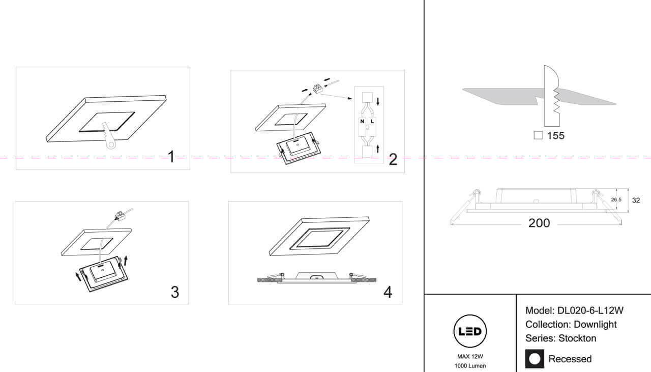 Картинка Встраиваемый светодиодный светильник Maytoni Stockton DL020-6-L12W