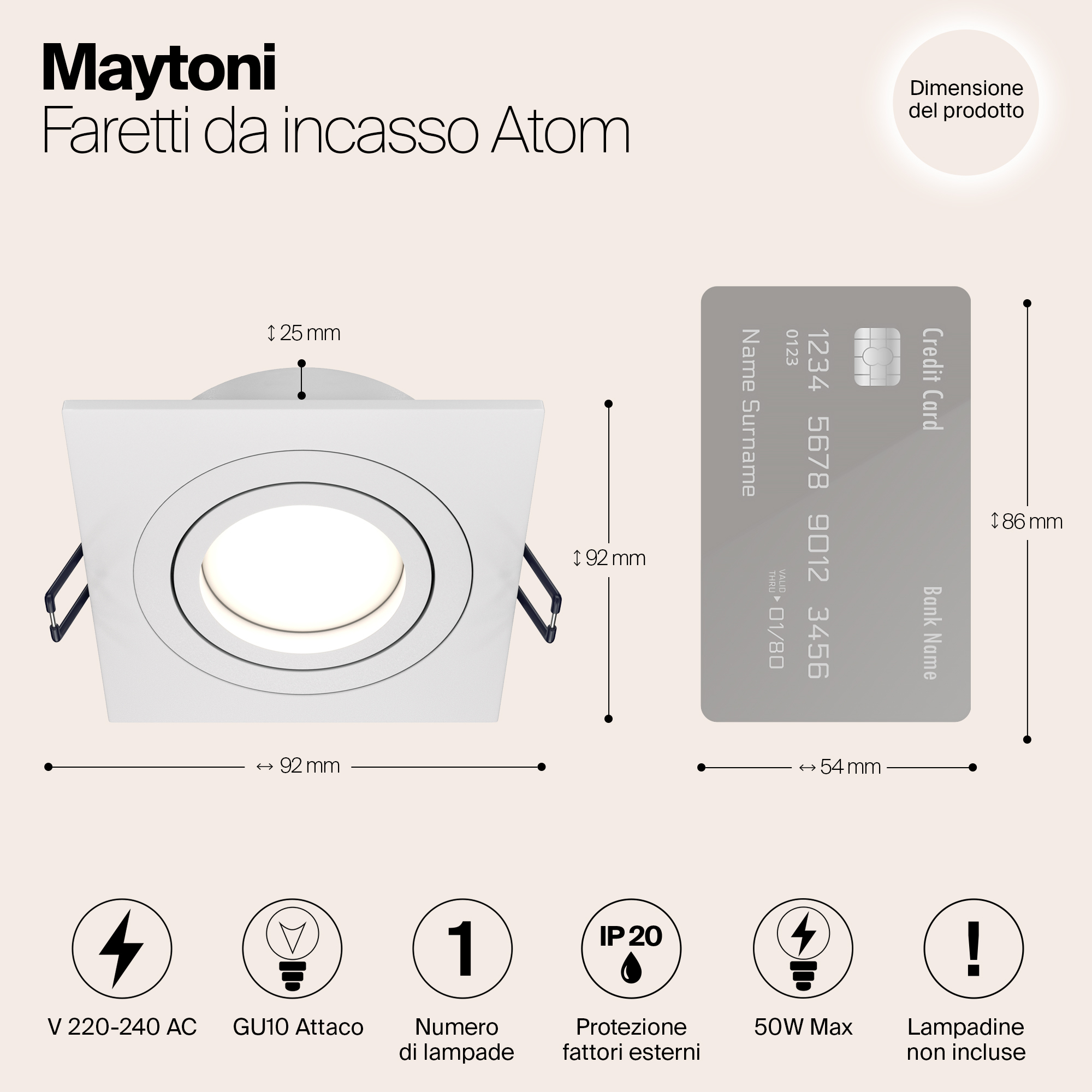 Картинка Встраиваемый светильник Maytoni Atom DL024-2-01W