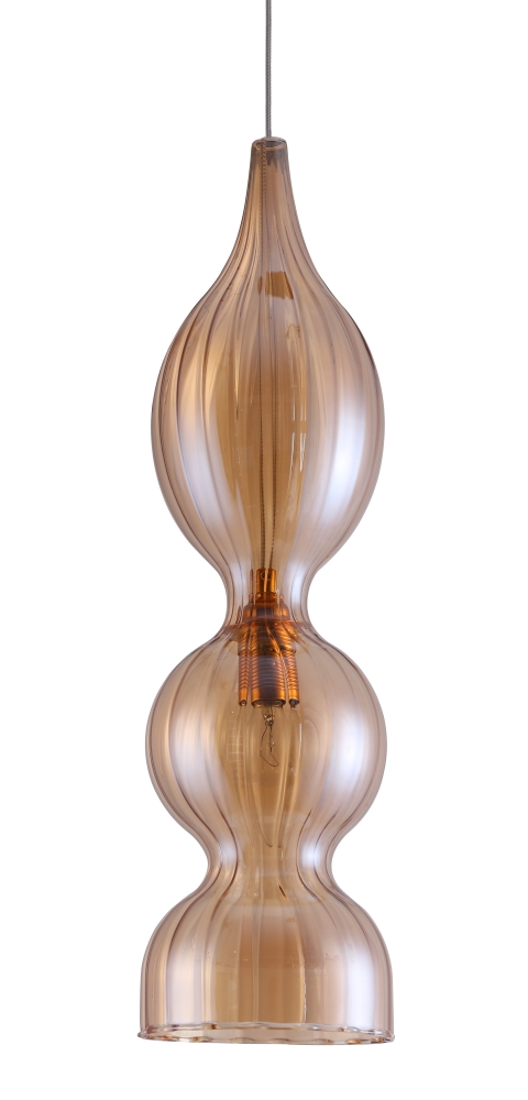 Картинка Светильник подвесной Crystal Lux IRIS SP1 B AMBER Crystal Lux 2073/201