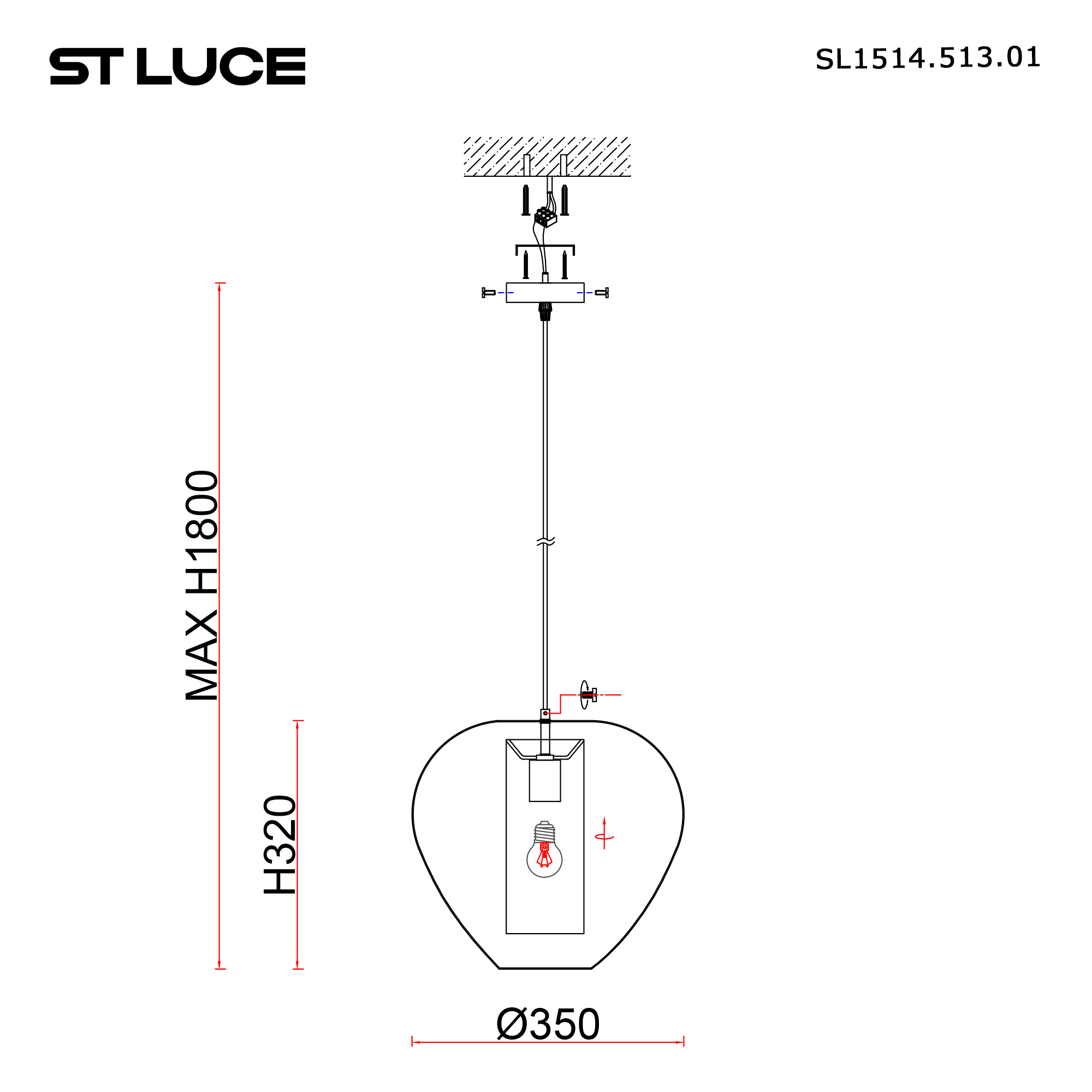 Картинка SL1514.513.01 Светильник подвесной ST-Luce 