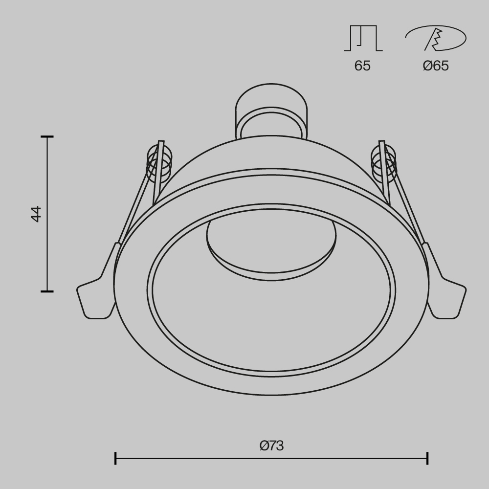 Картинка Встраиваемый светильник Technical DL126-GU10-B