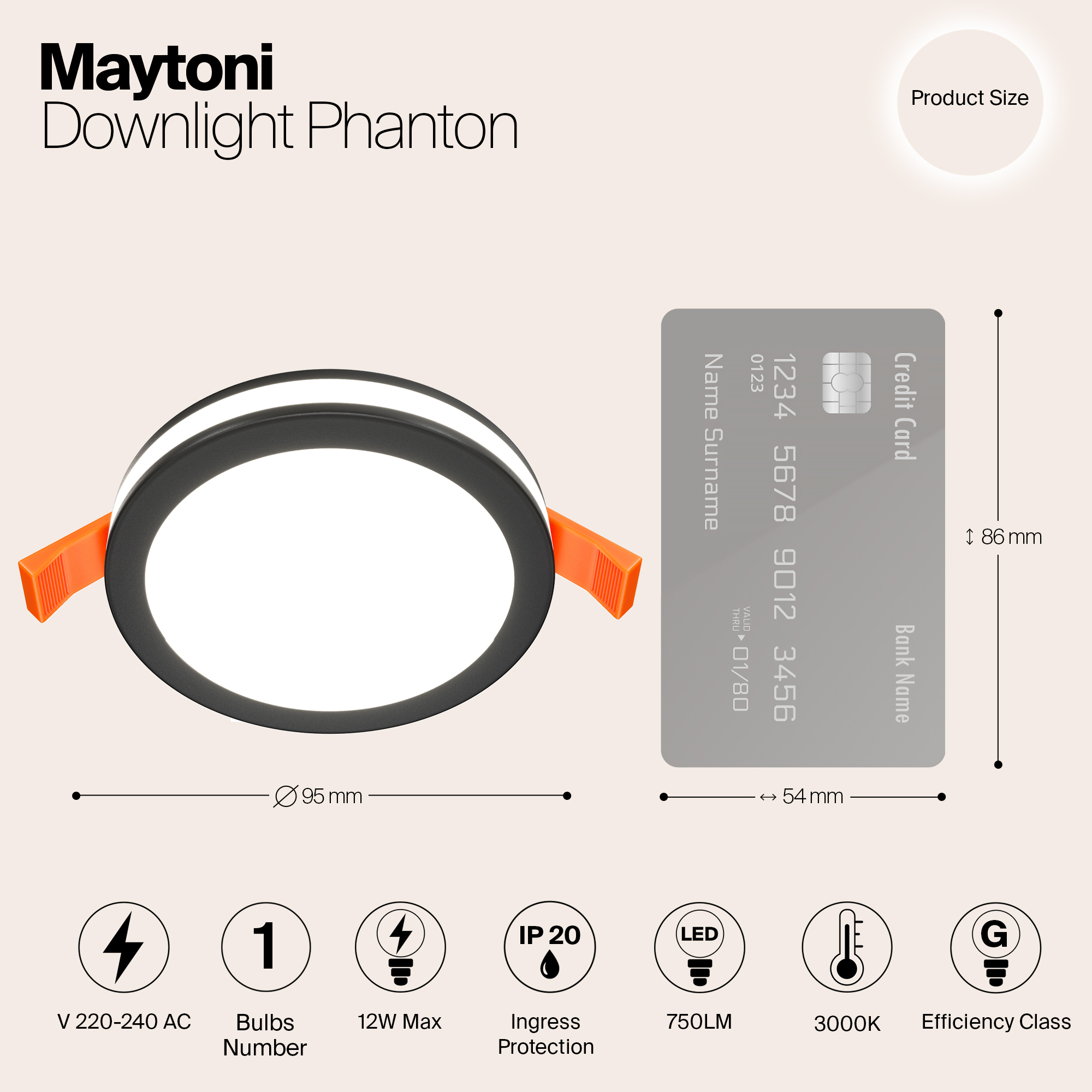 Картинка Встраиваемый светодиодный светильник Maytoni Phanton DL303-L12B