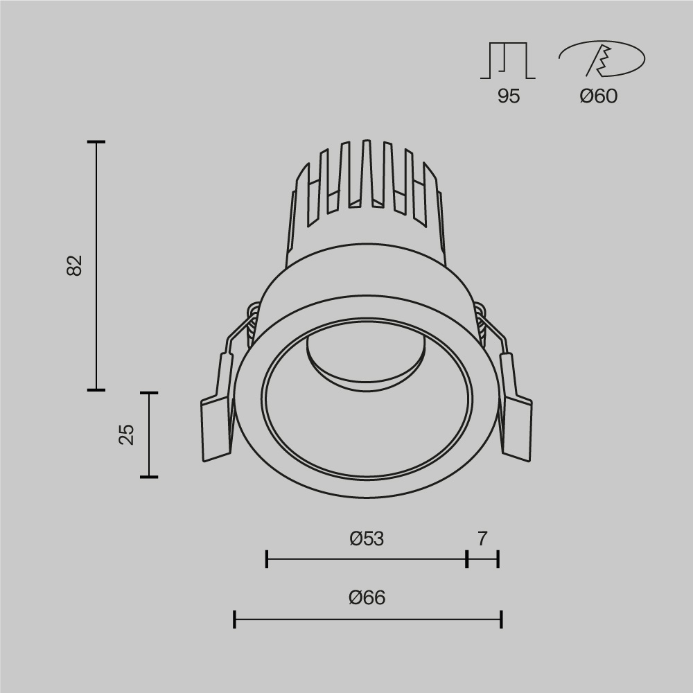 Картинка Встраиваемый светильник Technical DL115-10W-3K-W
