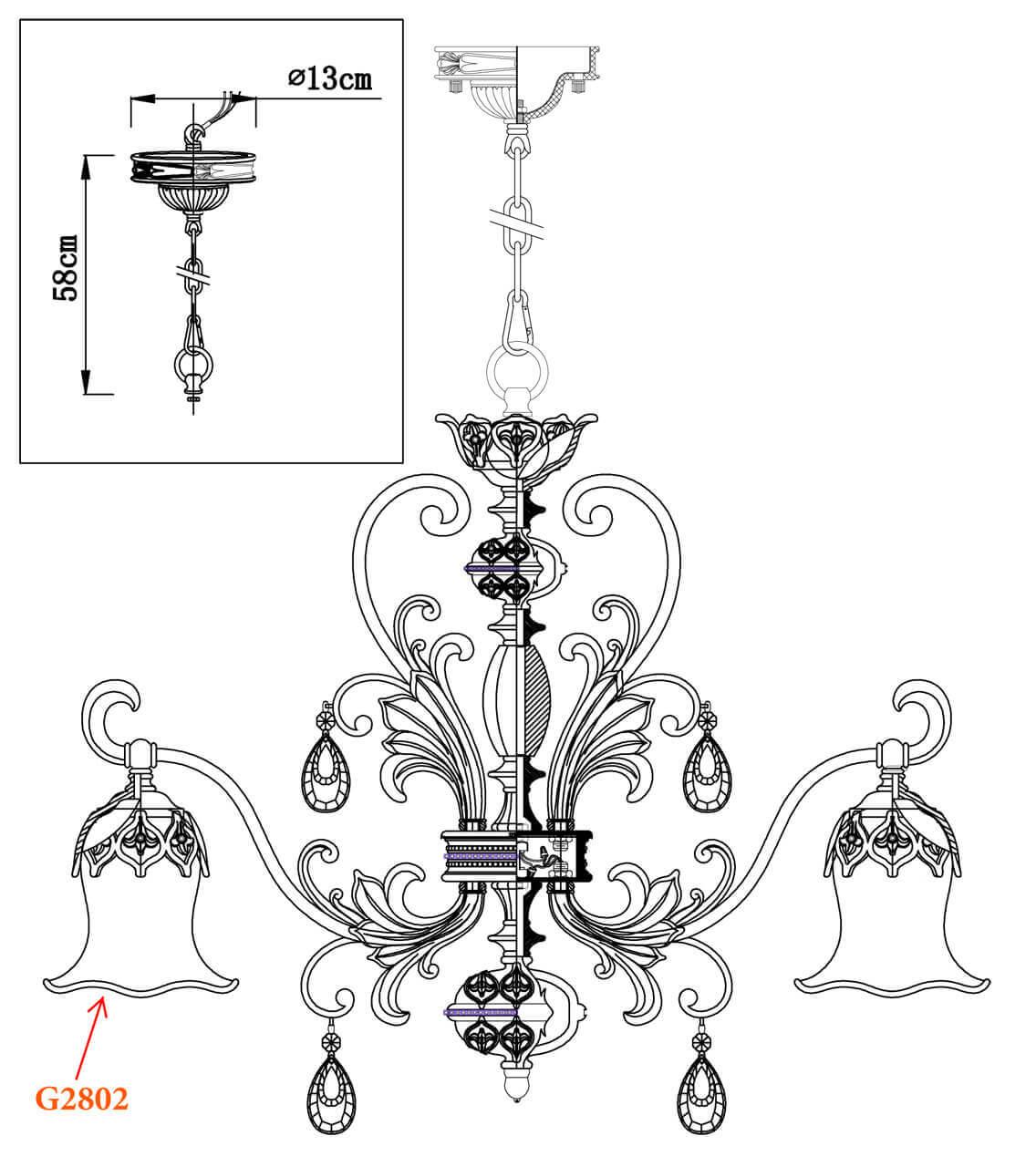 Картинка Подвесная люстра Odeon Light Safira 2802/8